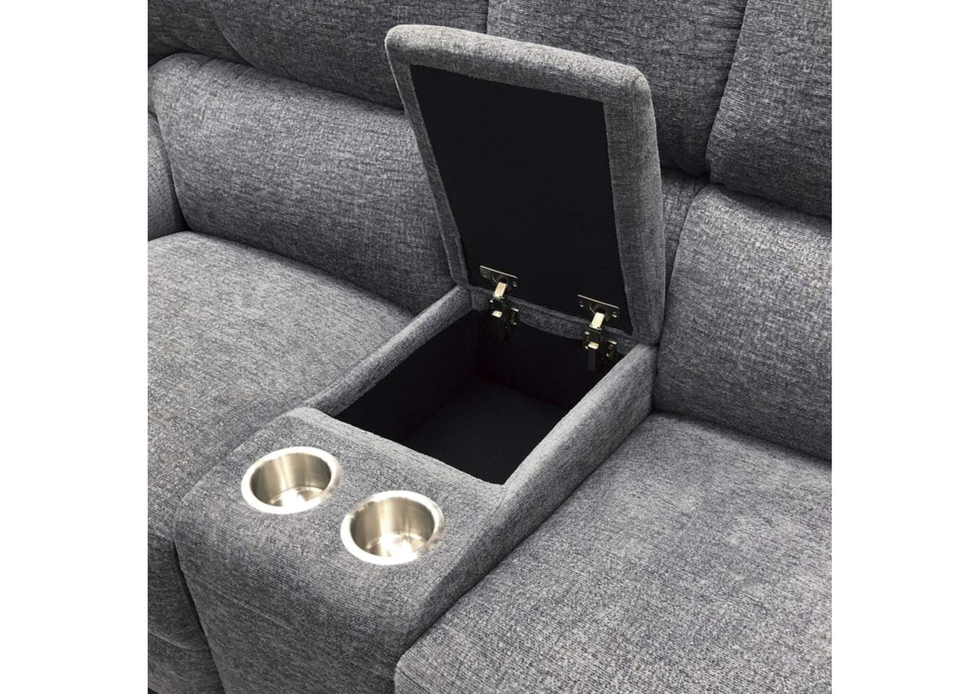 Dickinson Power Double Reclining Love Seat with Center Console and Power Headrests image 6