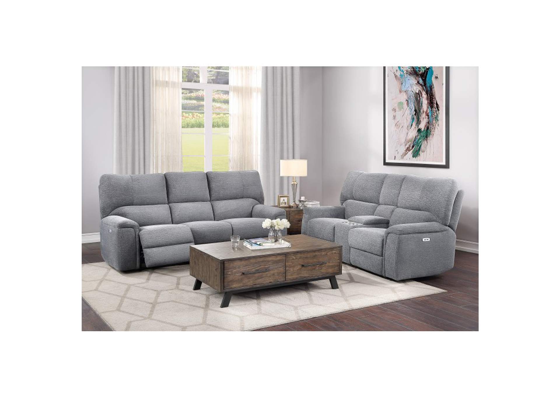Dickinson Power Double Reclining Sofa with Power Headrests image 6