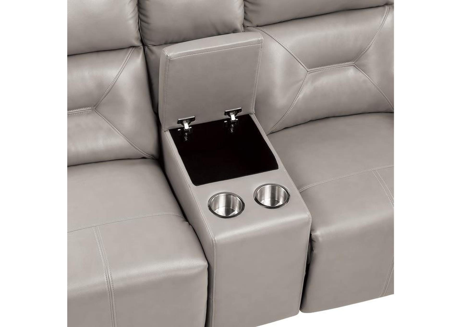 Burwell Power Double Reclining Love Seat with Center Console and USB Ports image 4