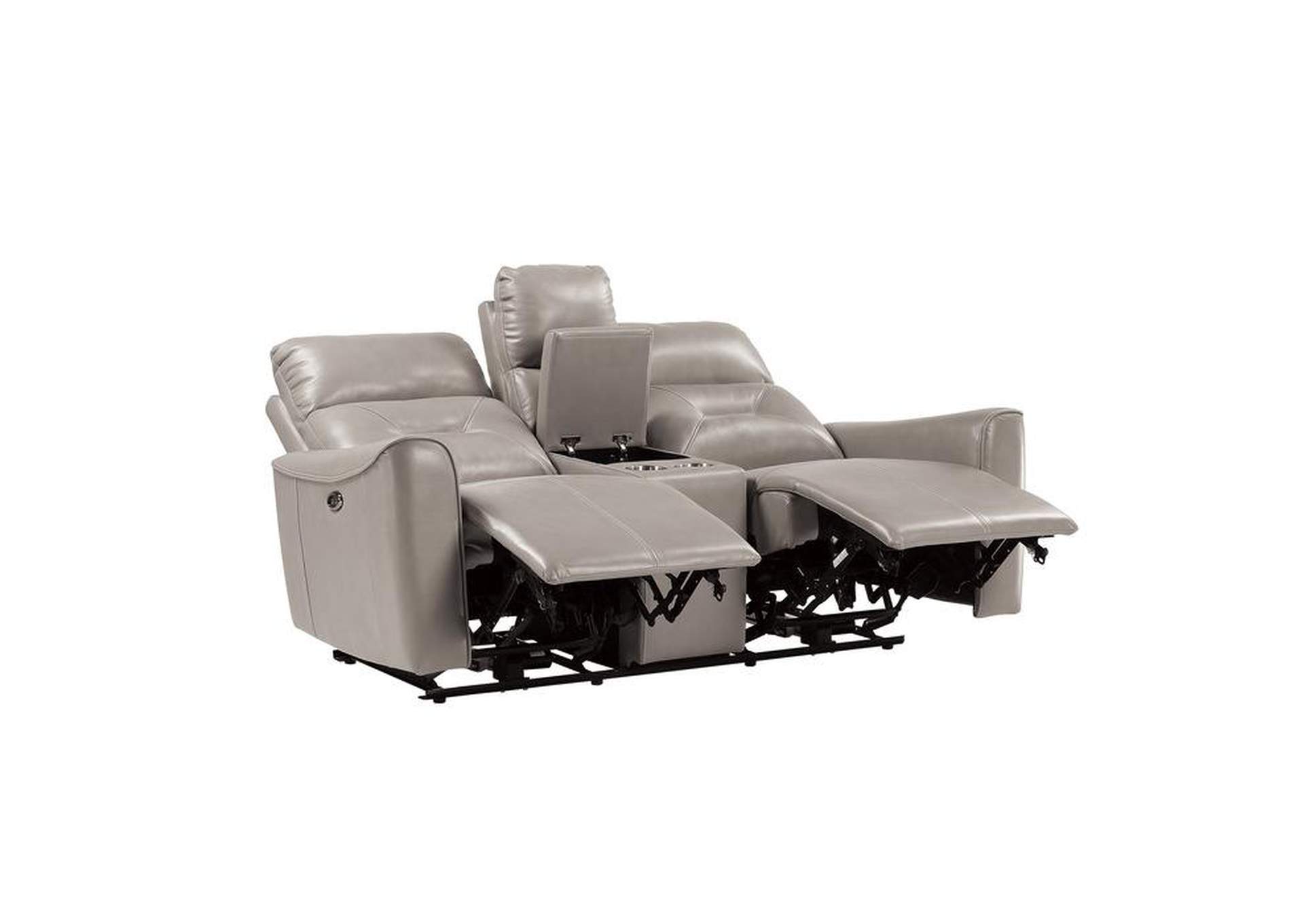 Burwell Power Double Reclining Love Seat with Center Console and USB Ports image 3