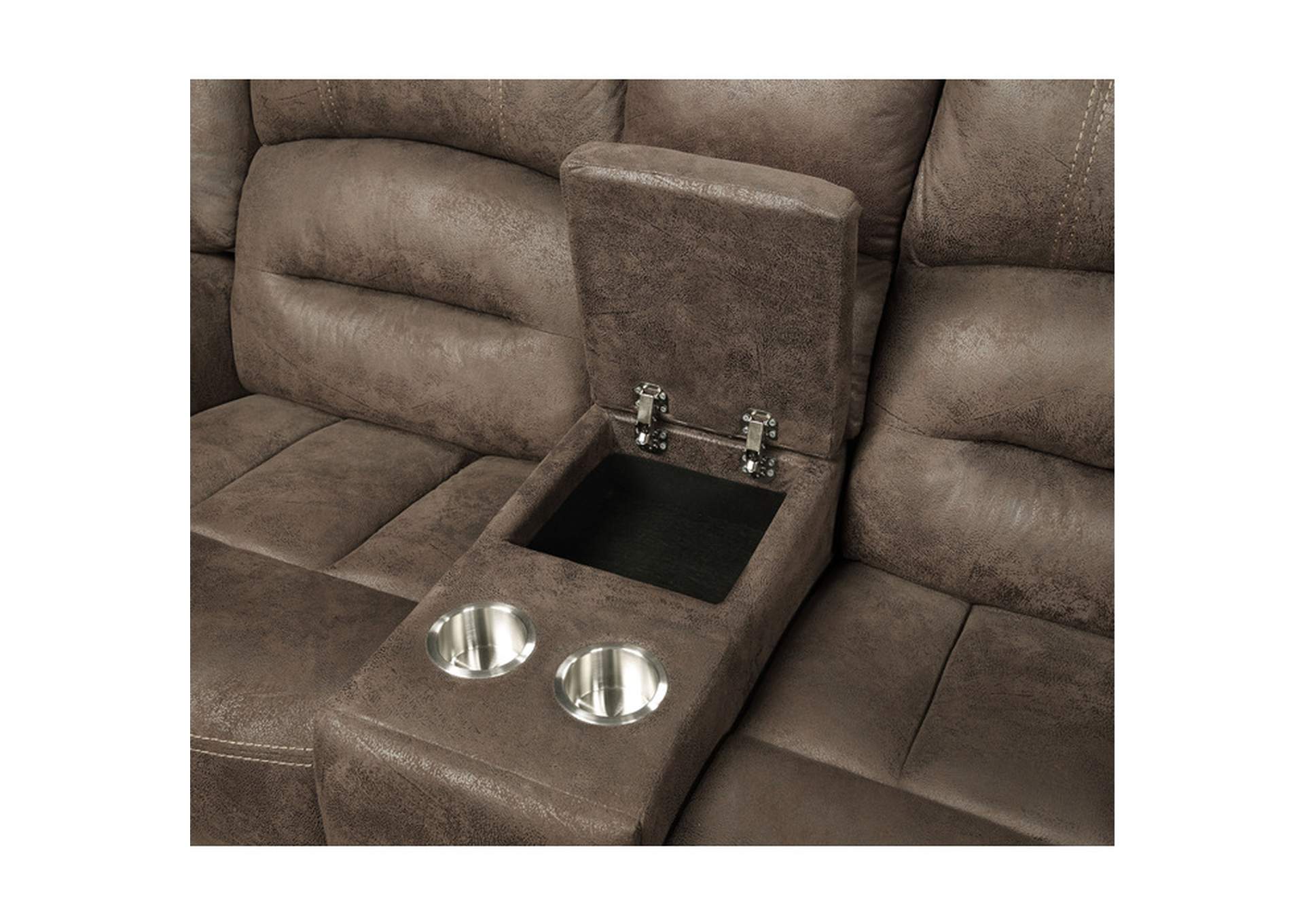 Creighton Double Glider Reclining Love Seat with Center Console image 5