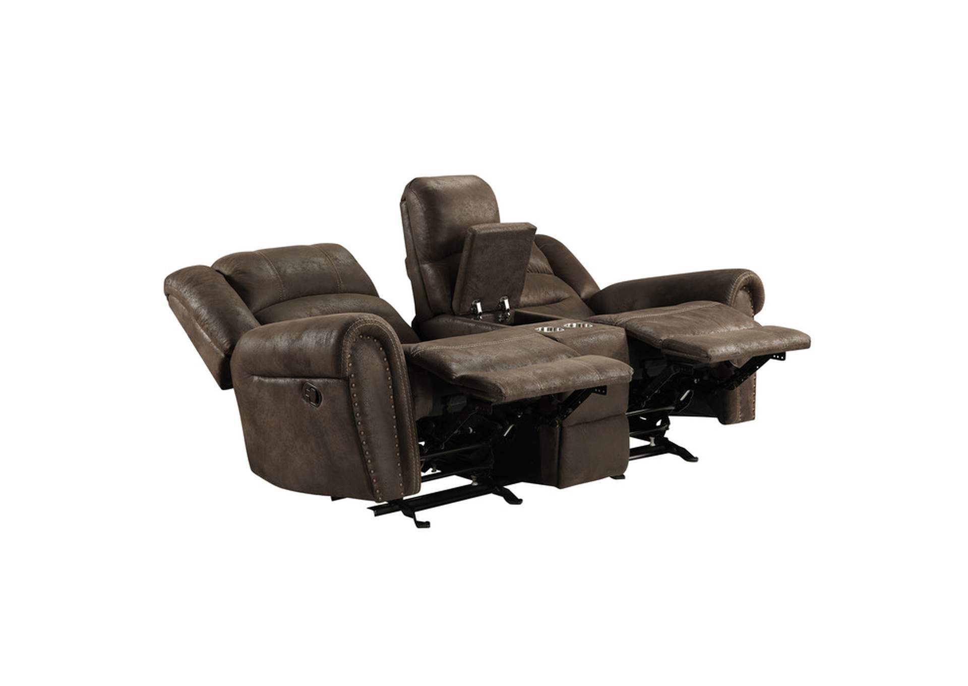 Creighton Double Glider Reclining Love Seat with Center Console image 4