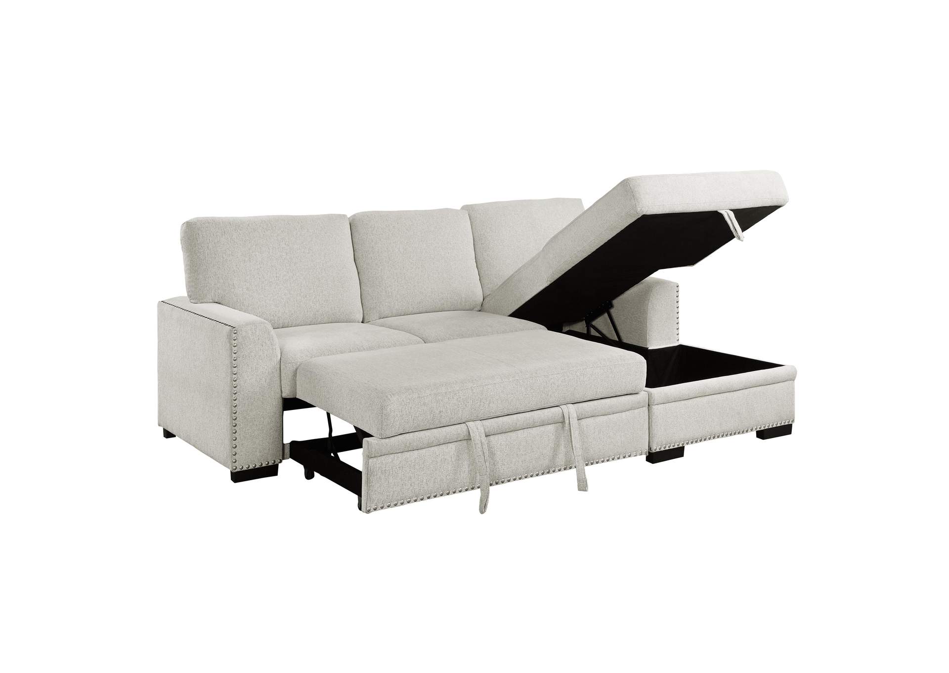 Morelia 2-Piece Sectional with Pull-out Bed and Right Chaise with Hidden Storage image 7