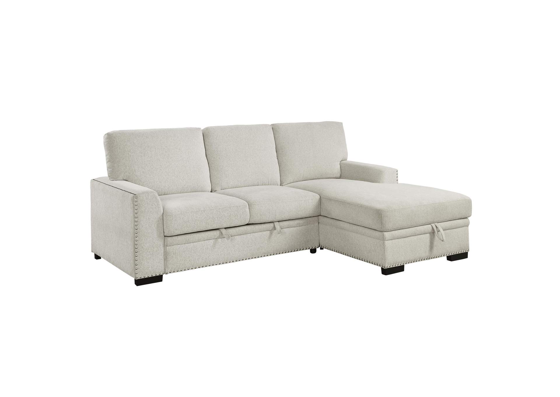 Morelia 2-Piece Sectional with Pull-out Bed and Right Chaise with Hidden Storage image 3
