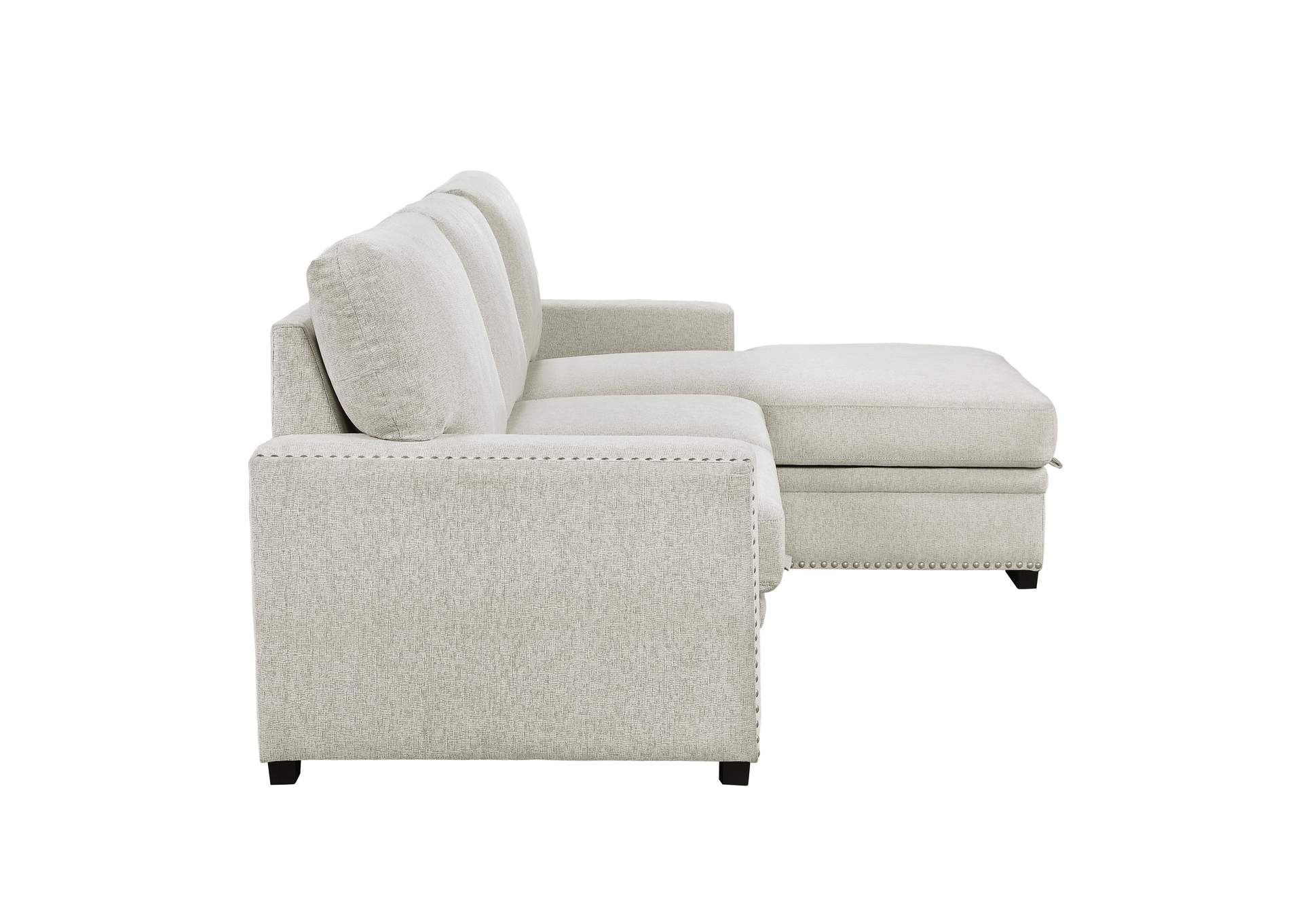 Morelia 2-Piece Sectional with Pull-out Bed and Right Chaise with Hidden Storage image 4