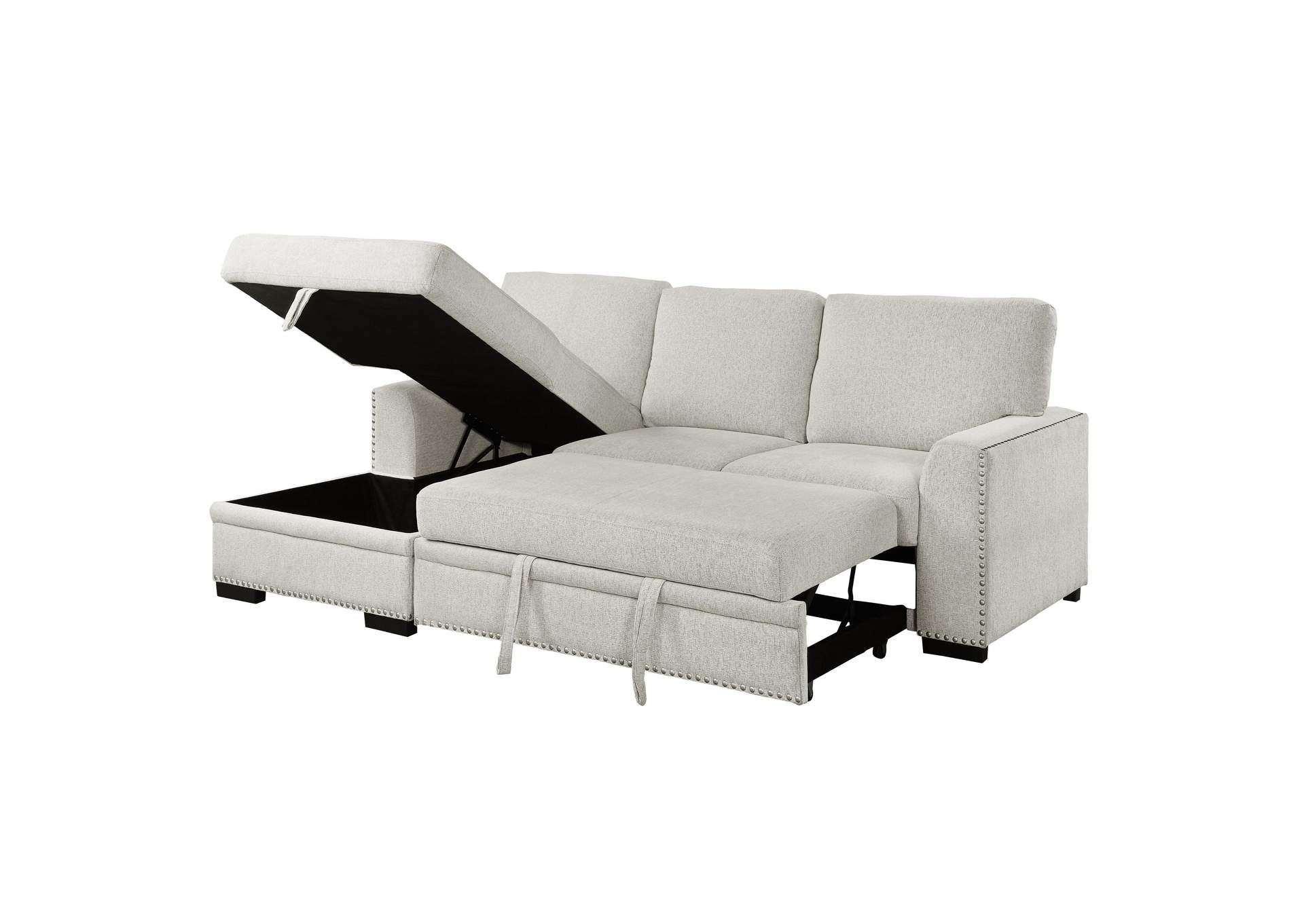 Morelia 2-Piece Sectional with Pull-out Bed and Left Chaise with Hidden Storage image 7