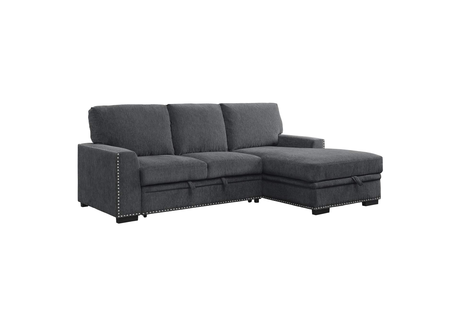 Morelia 2-Piece Sectional with Pull-out Bed and Right Chaise with Hidden Storage image 3