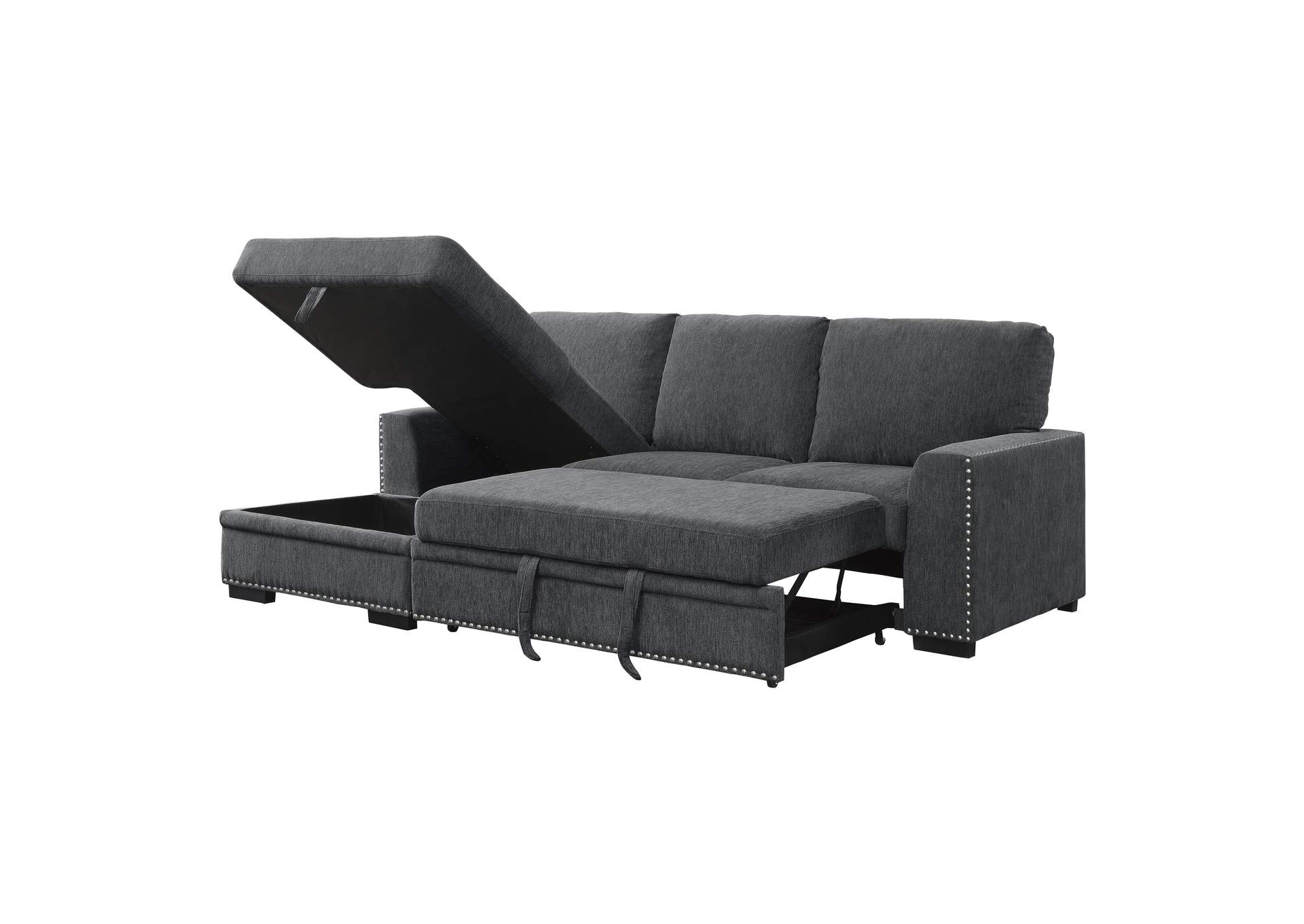 Morelia 2-Piece Sectional with Pull-out Bed and Left Chaise with Hidden Storage image 7