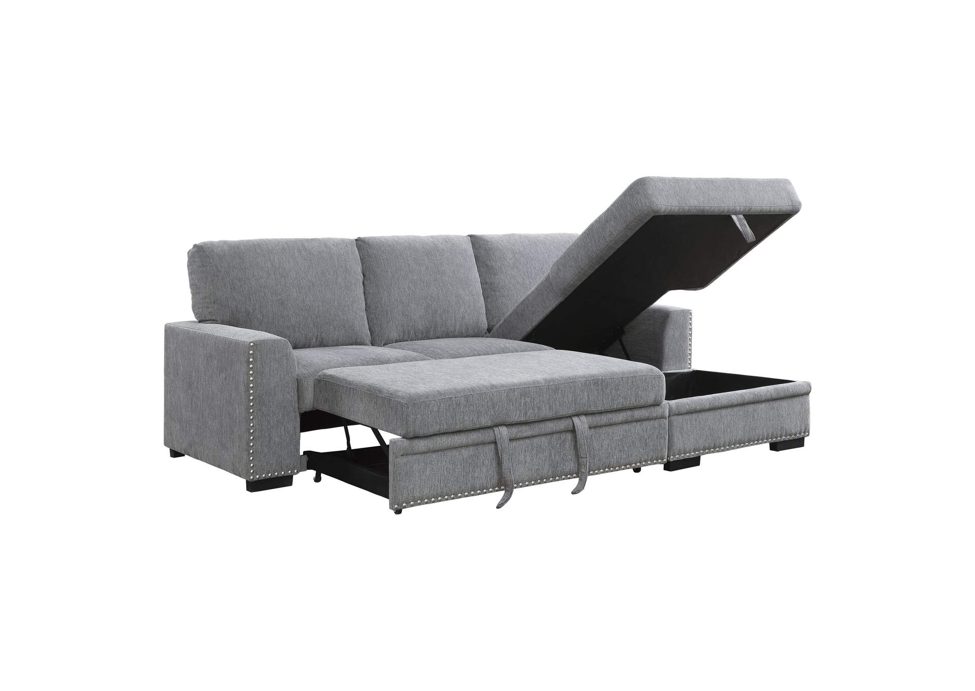 Morelia 2-Piece Sectional with Pull-out Bed and Right Chaise with Hidden Storage image 12