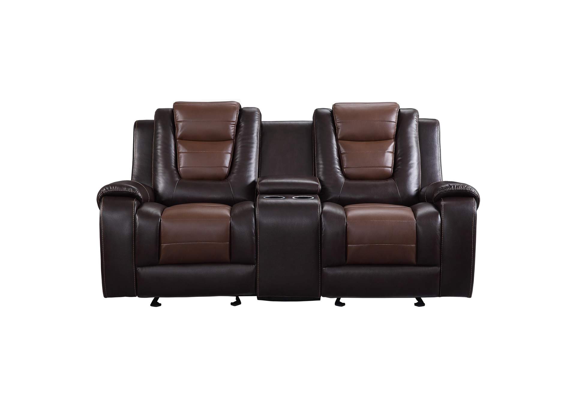 Briscoe Double Glider Reclining Love Seat with Center Console image 1