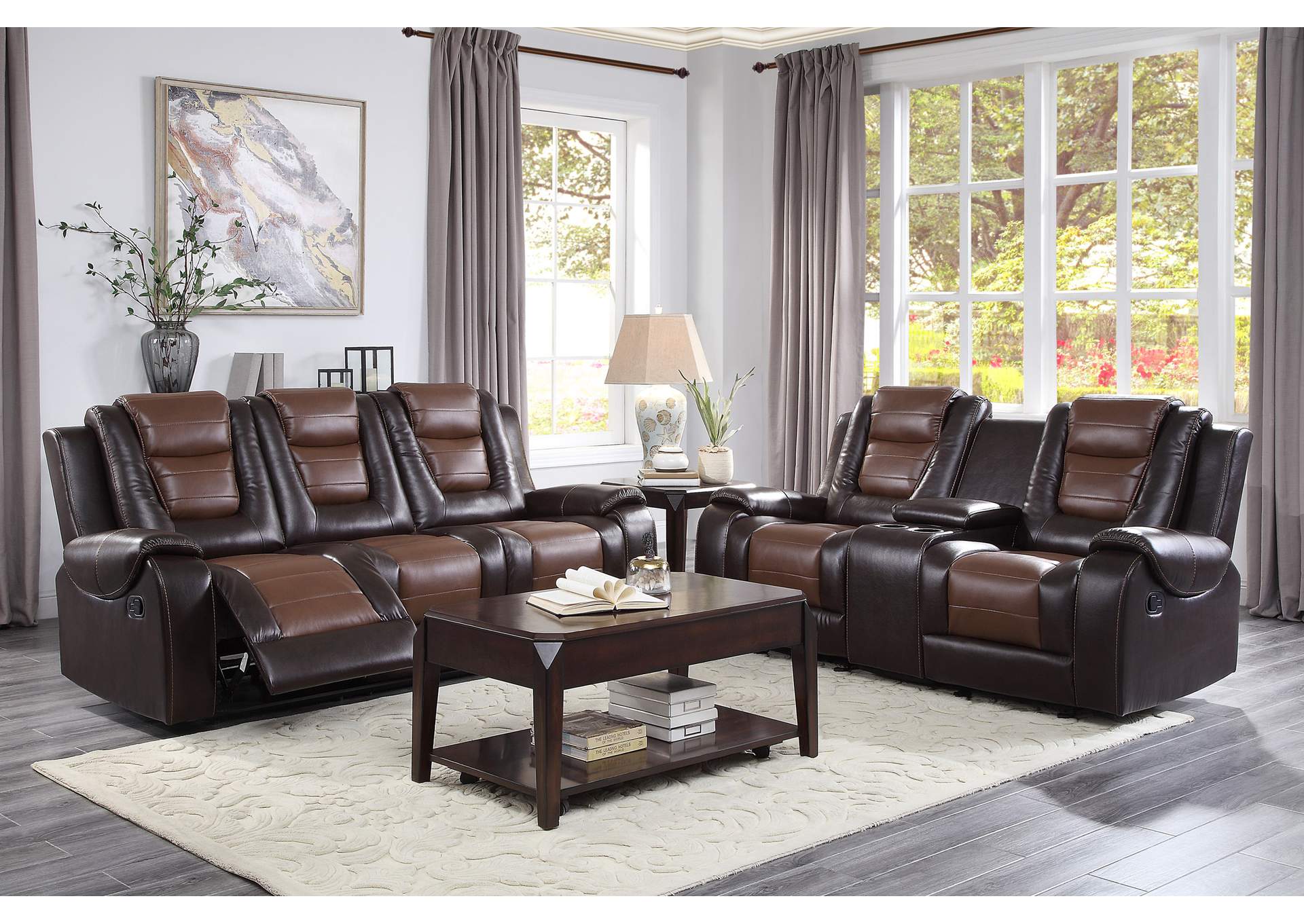 Briscoe Double Reclining Sofa with Center Drop-Down Cup Holders