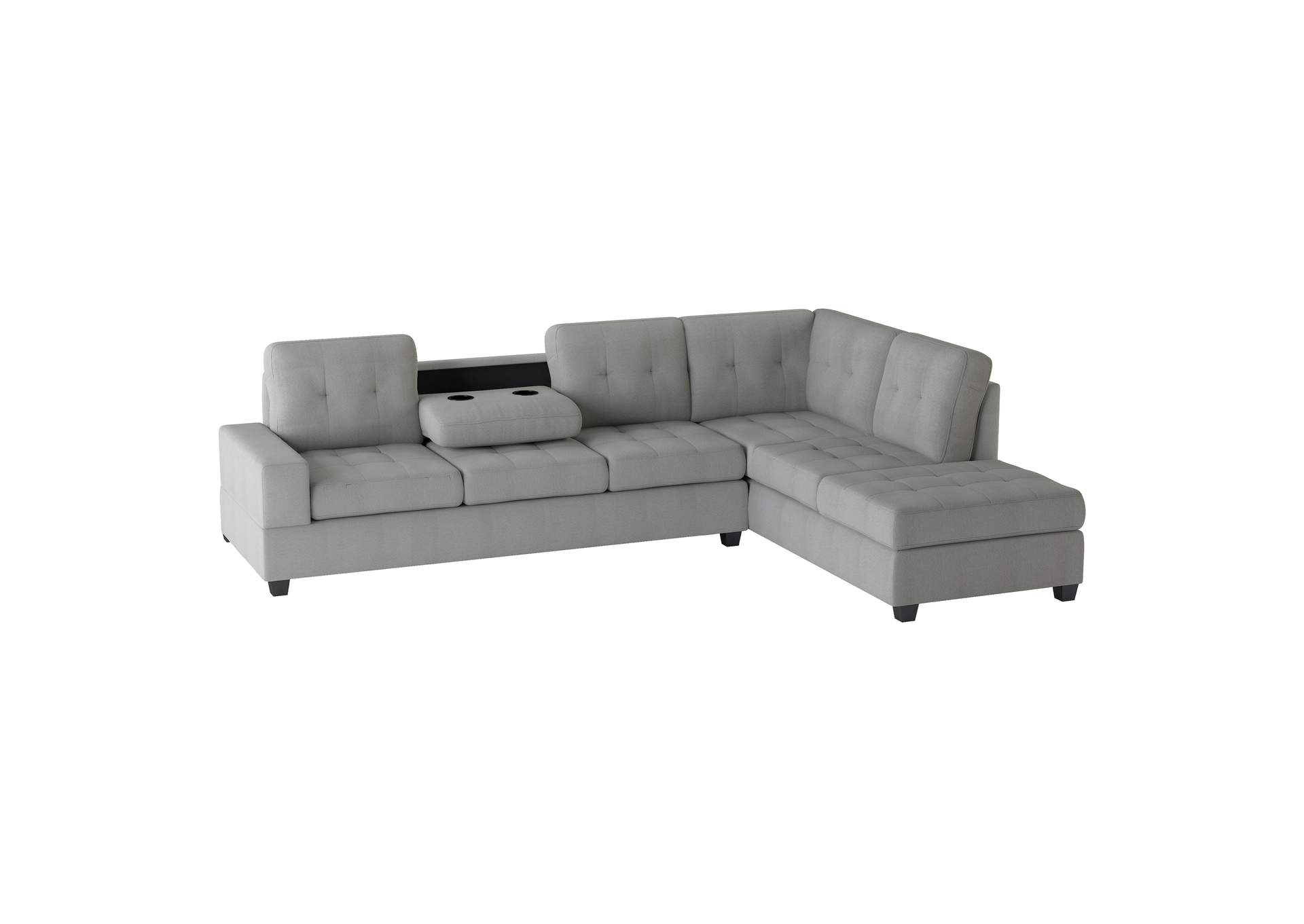 Maston 2-Piece Reversible Sectional with Drop-Down Cup Holders image 7