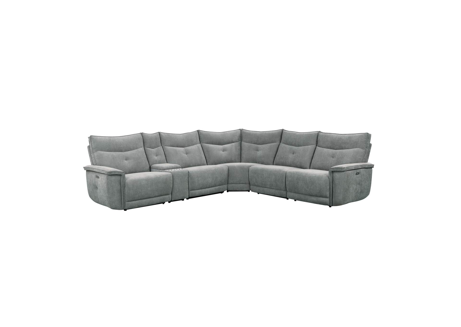 Tesoro 6-Piece Modular Power Reclining Sectional with Power Headrests and USB Ports image 7