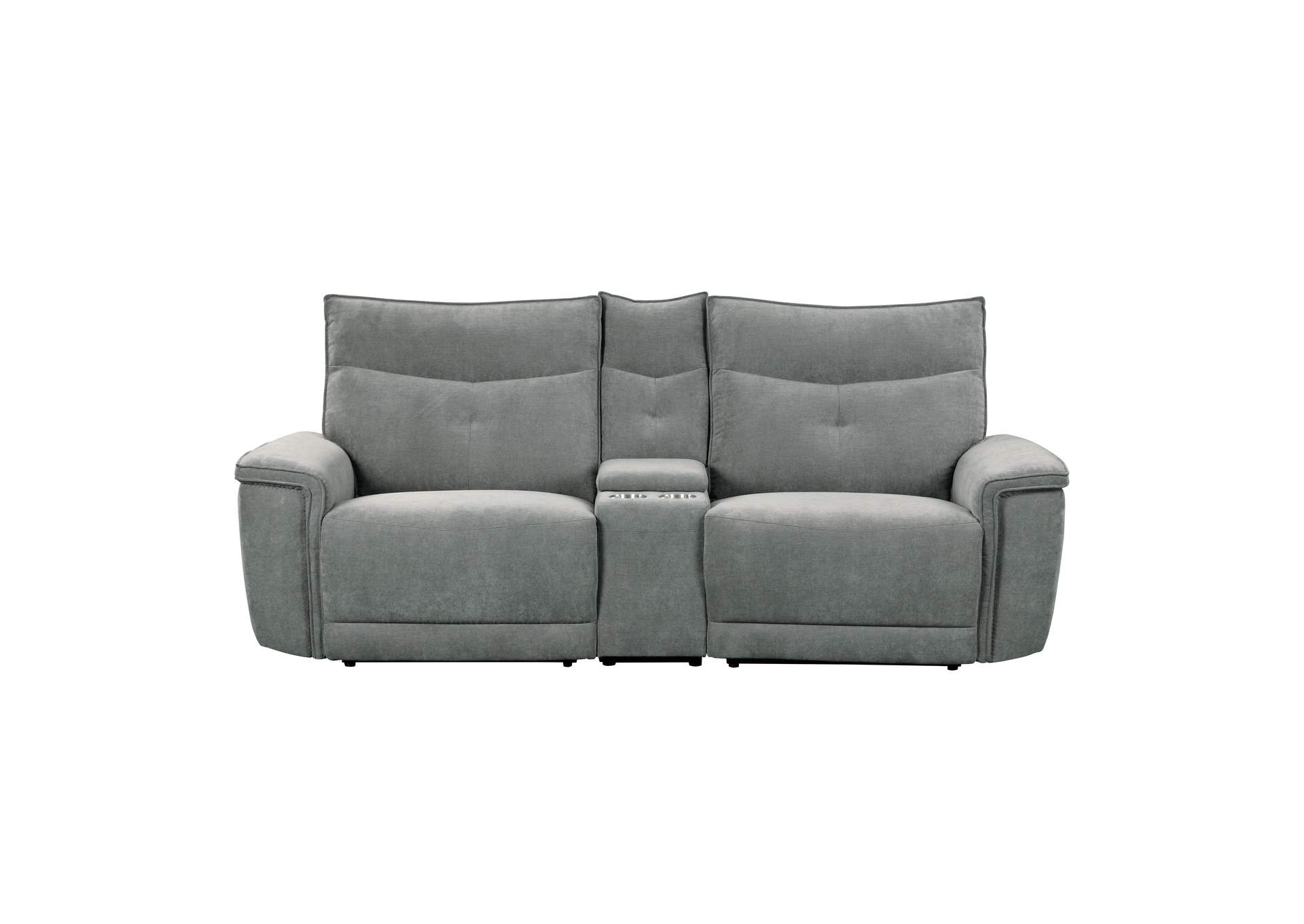 Tesoro Power Double Reclining Love Seat with Center Console, Power Headrests and USB Ports image 1
