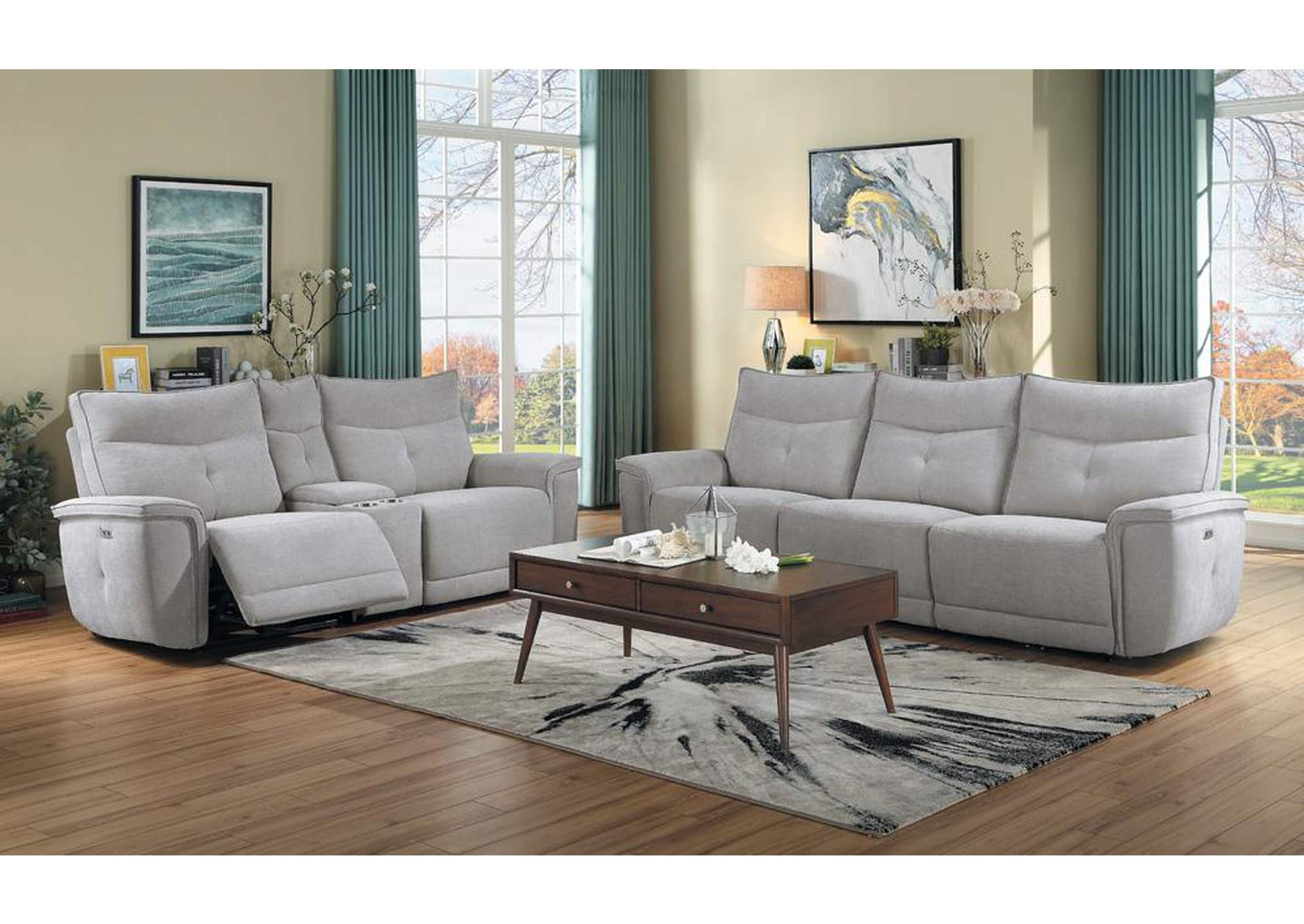 POWER DOUBLE RECLINING SOFA W/ POWER HEADRESTS image 1