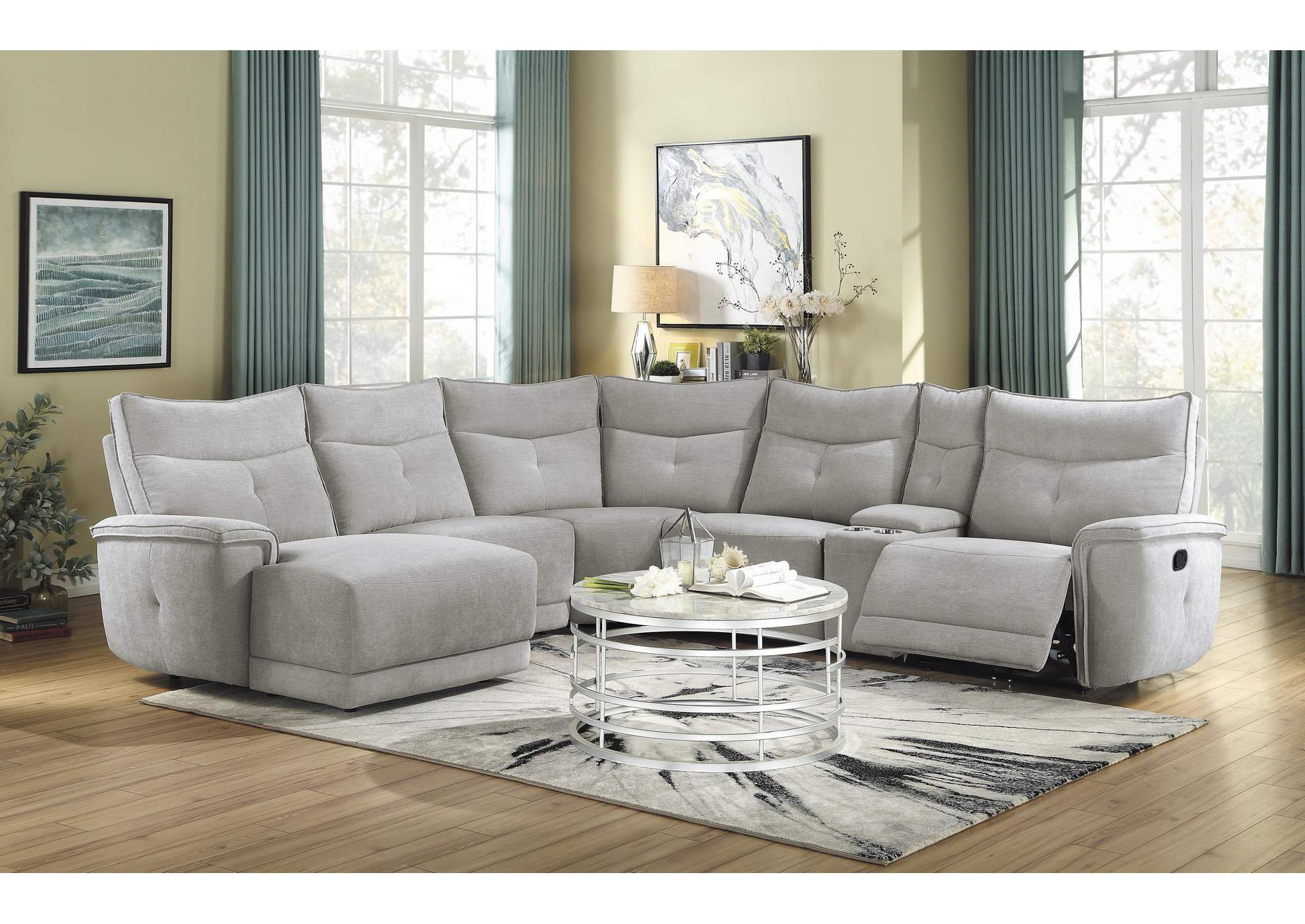 Tesoro 6-Piece Modular Reclining Sectional with Left Chaise image 4