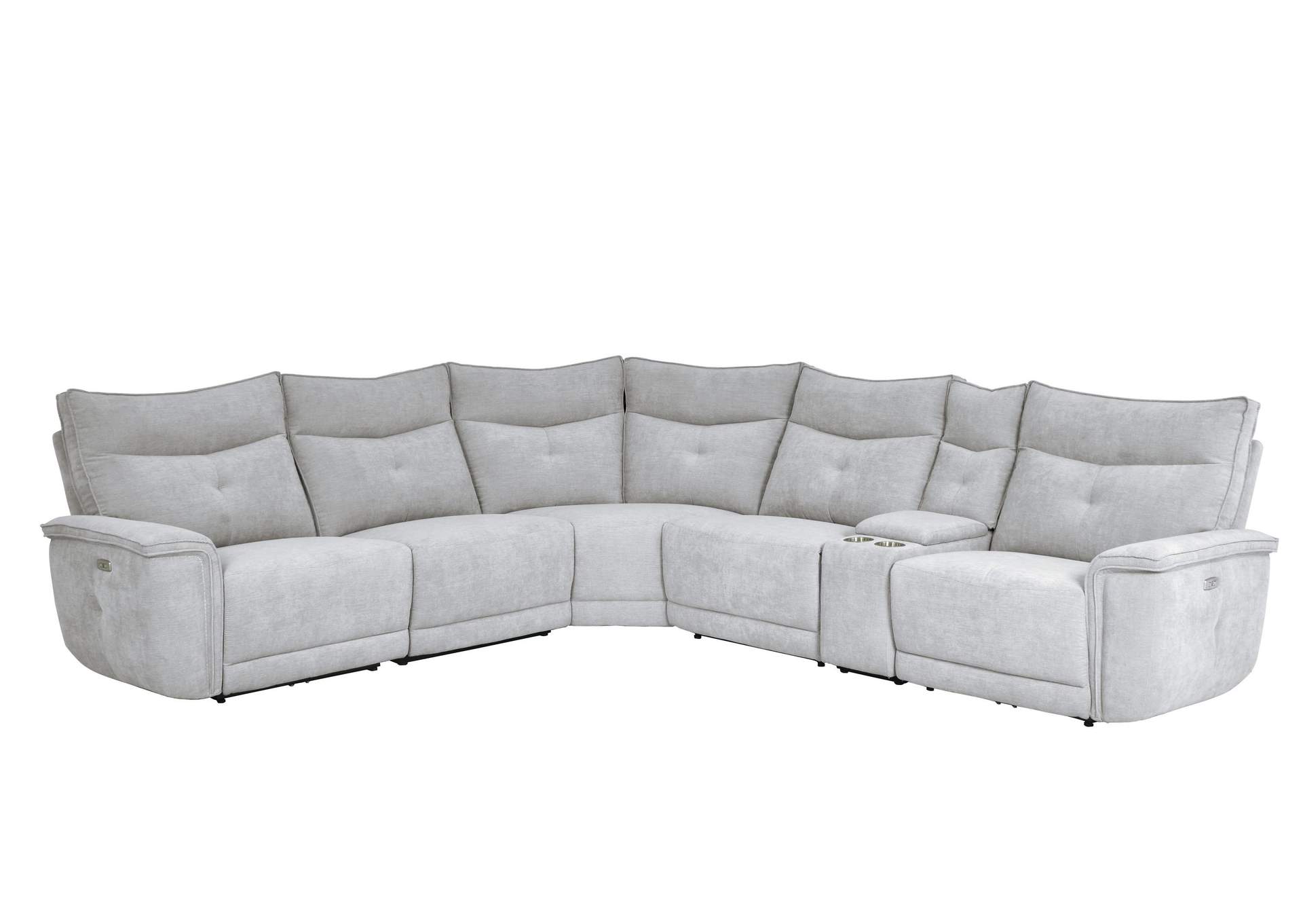 Tesoro 6-Piece Modular Power Reclining Sectional with Power Headrests and USB Ports image 1