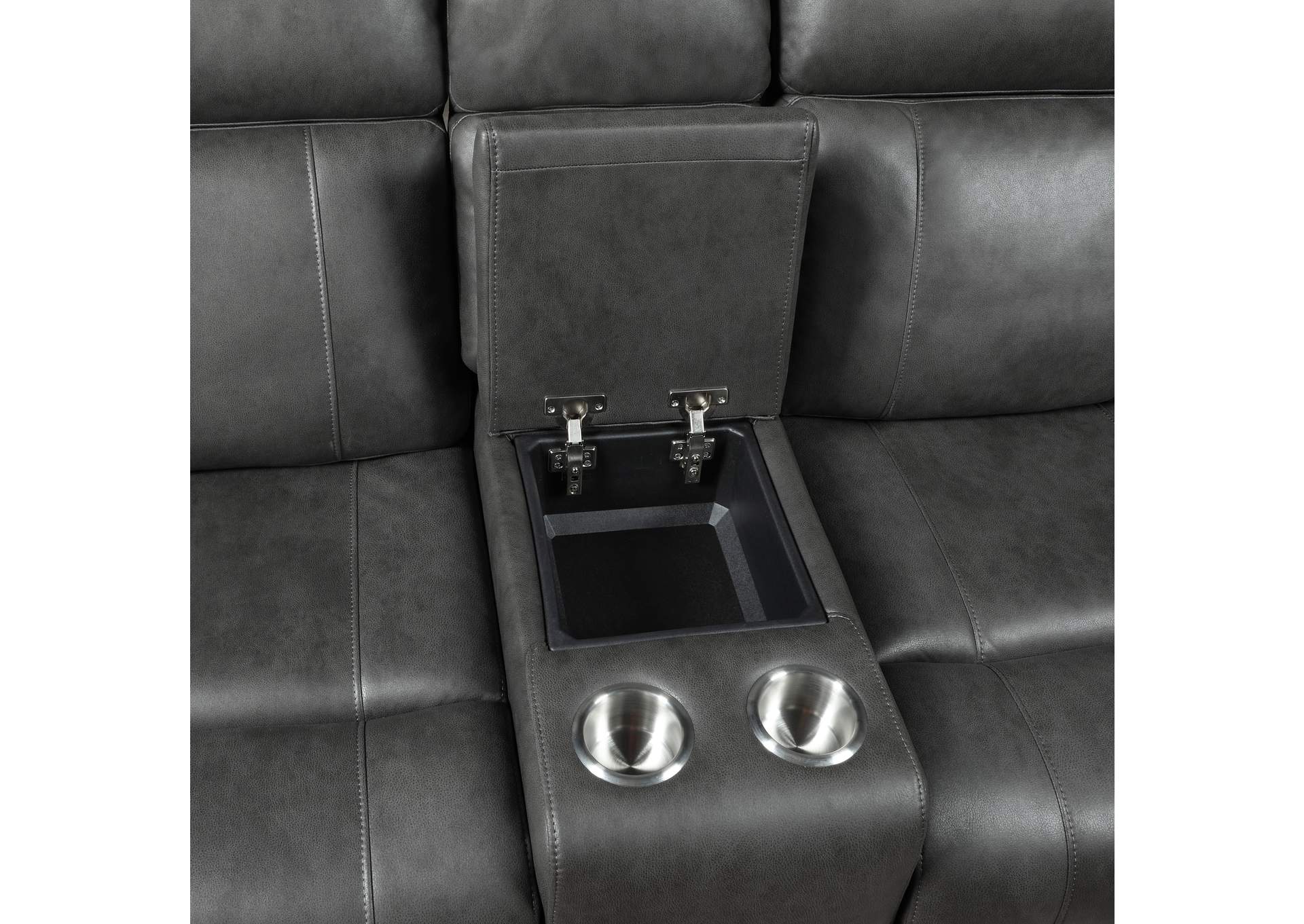 Power Double Reclining Love Seat with Center Console image 1