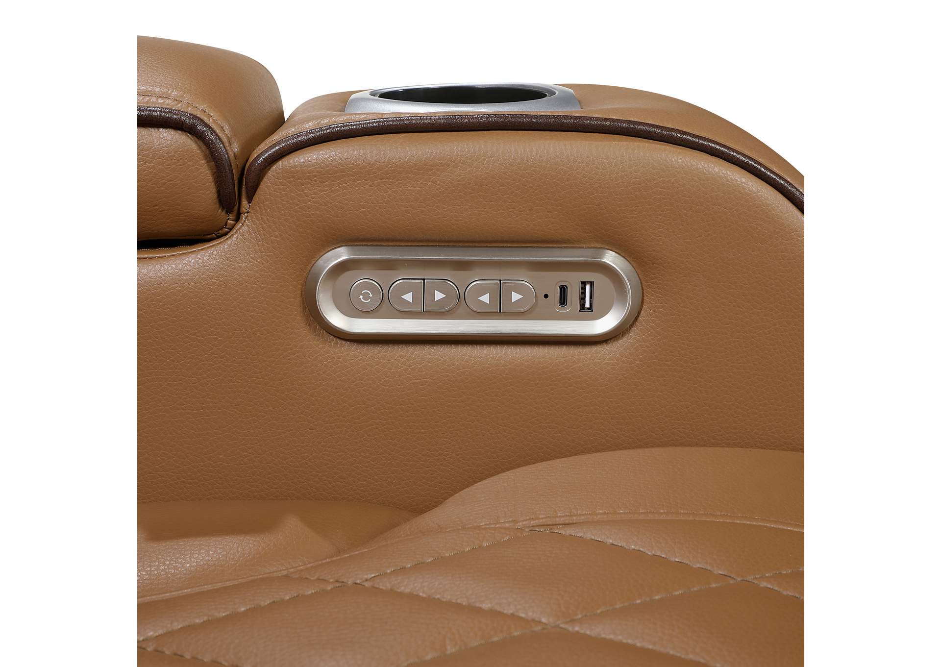 Power Double Reclining Love Seat with Center Console, Power Headrests, Storage Arms(Top and Side), Cup holders, Charging Ports and LED lighting image 3