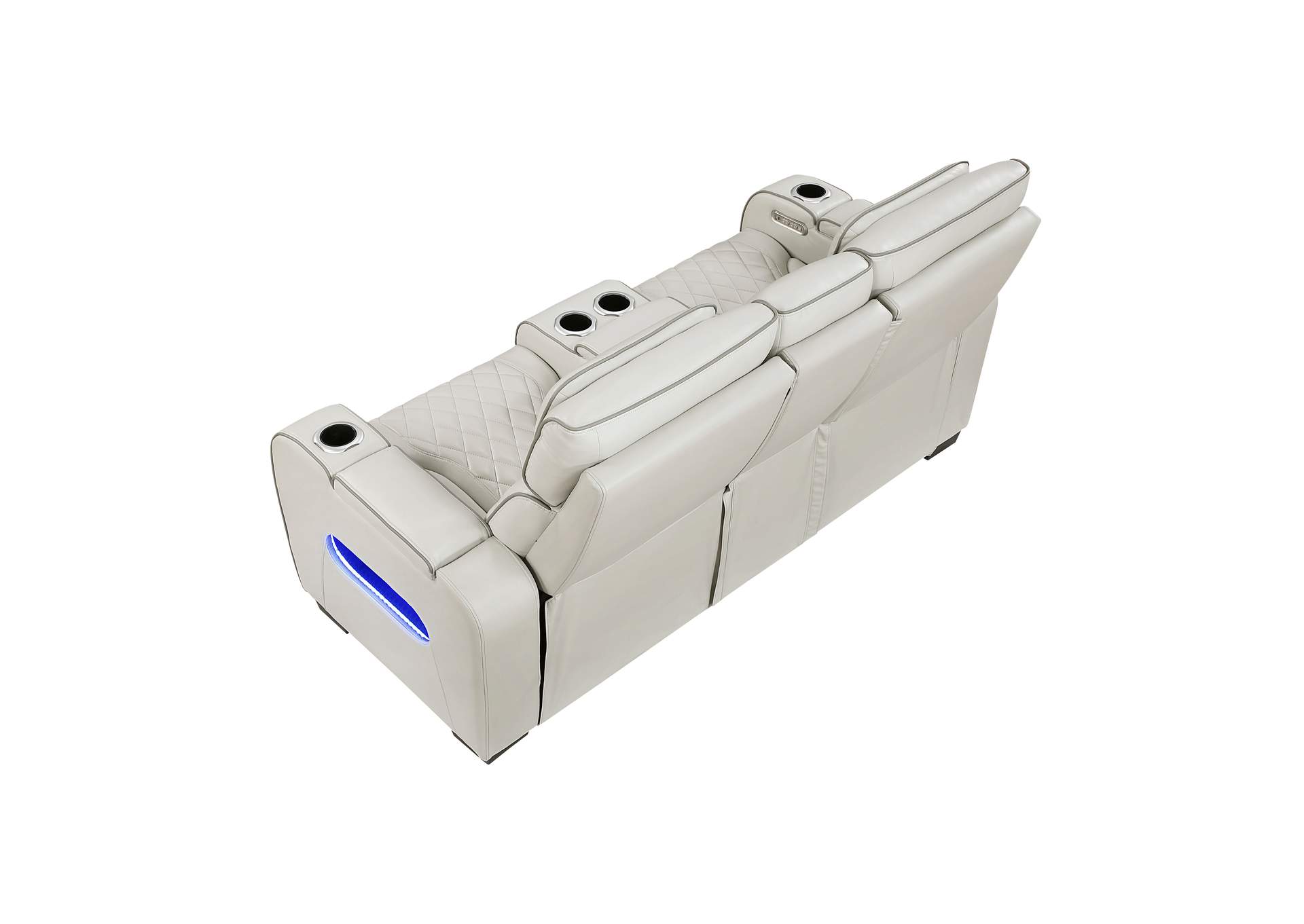 Power Double Reclining Love Seat with Center Console, Power Headrests, Storage Arms(Top and Side), Cup holders, Charging Ports and LED lighting image 5