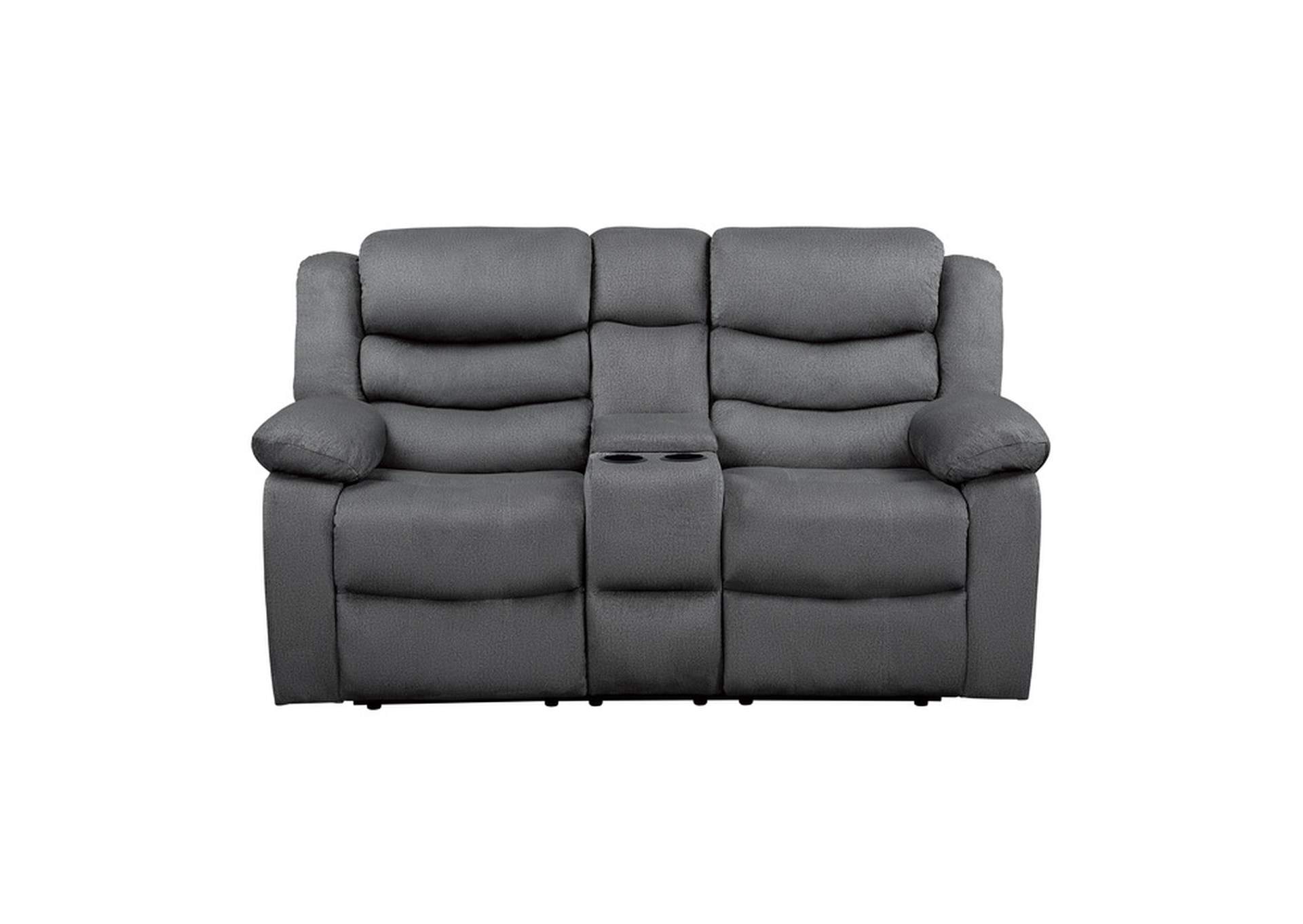 Discus Double Reclining Love Seat with Center Console image 1