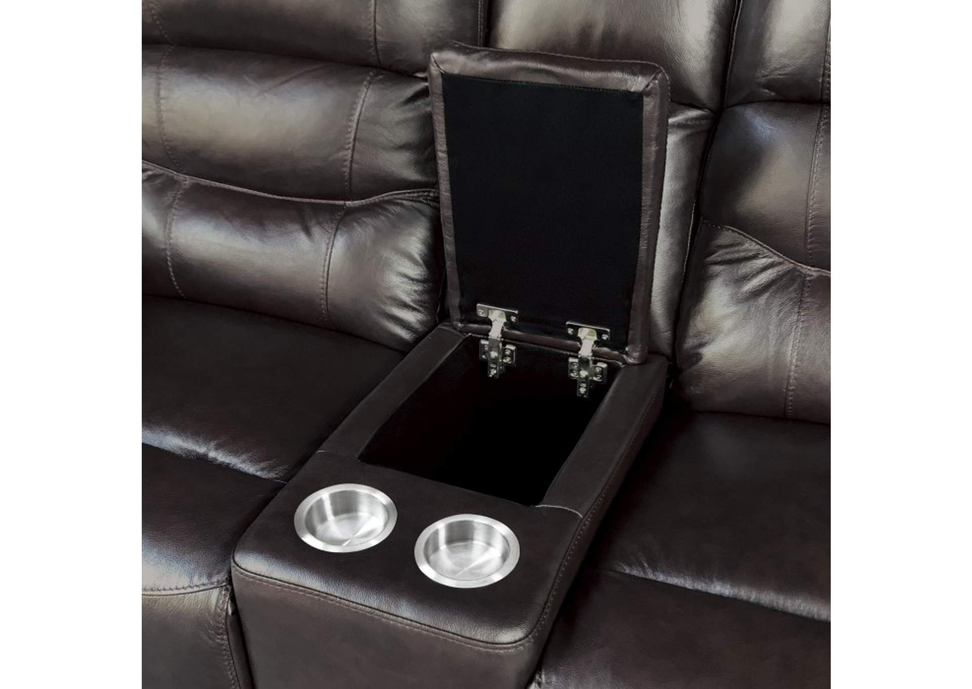 Lance Power Double Reclining Love Seat with Center Console, Power Headrests and USB Ports image 6