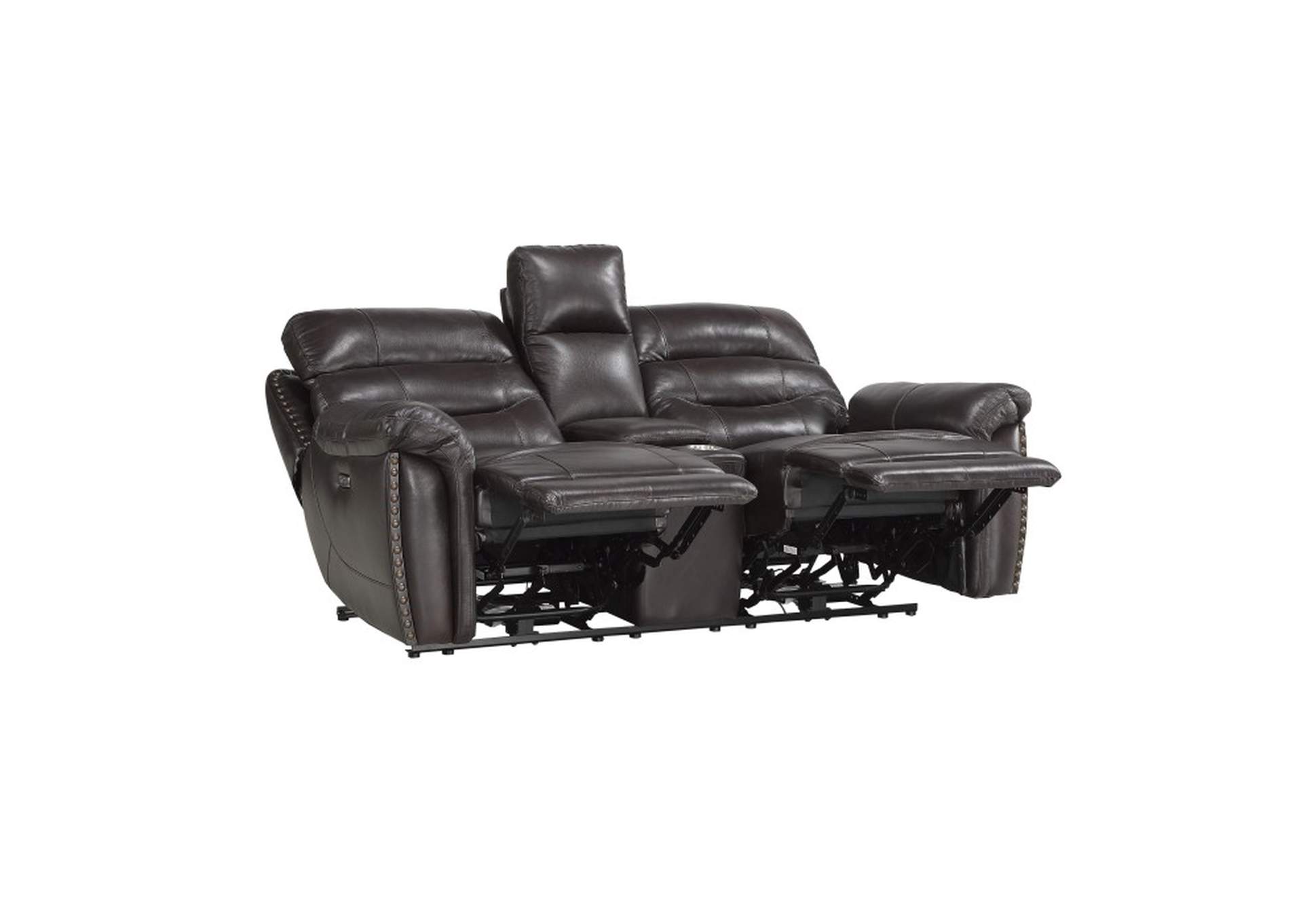 Lance Power Double Reclining Love Seat with Center Console, Power Headrests and USB Ports image 3