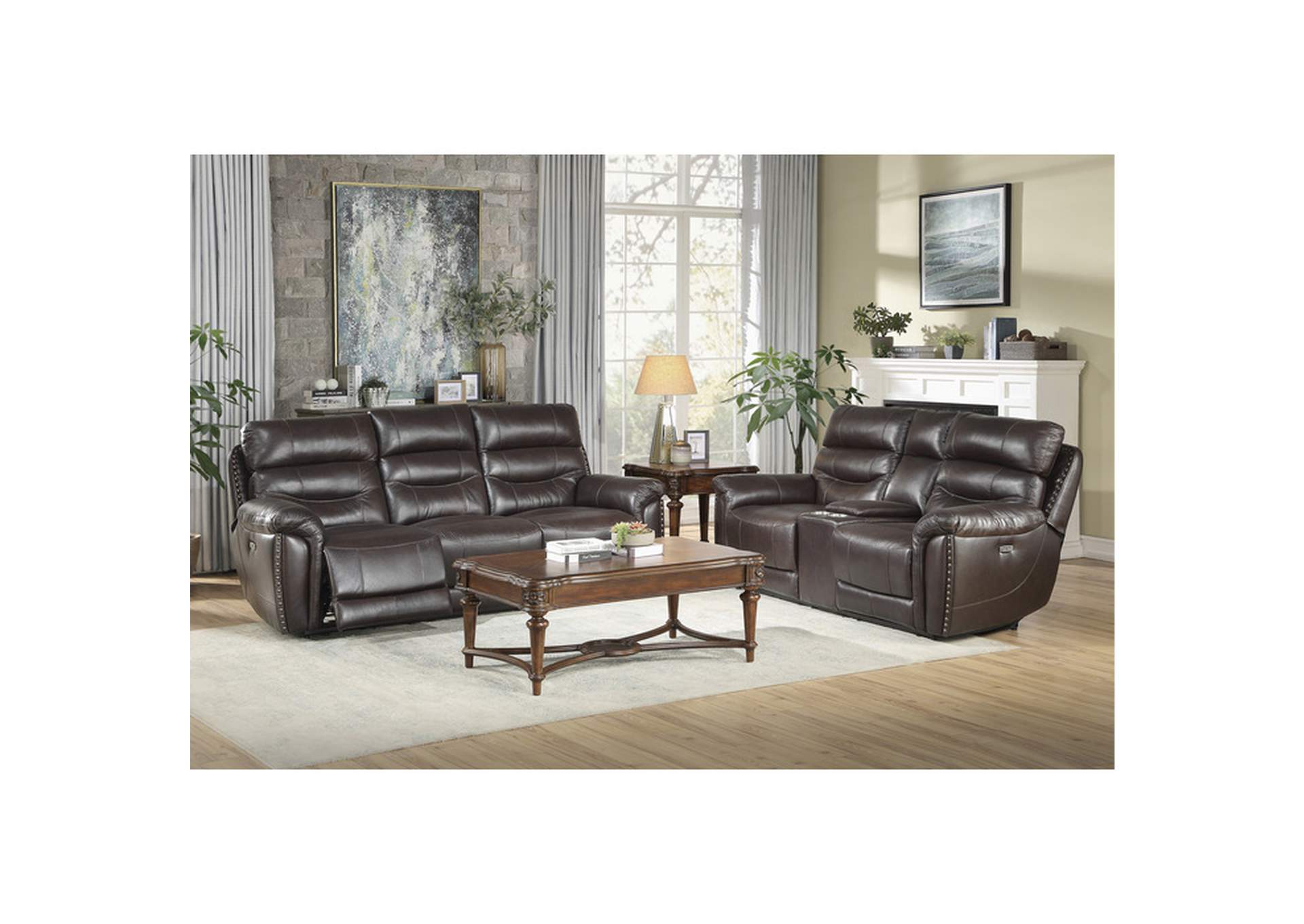 Lance Power Double Reclining Sofa with Power Headrests and USB Ports image 6