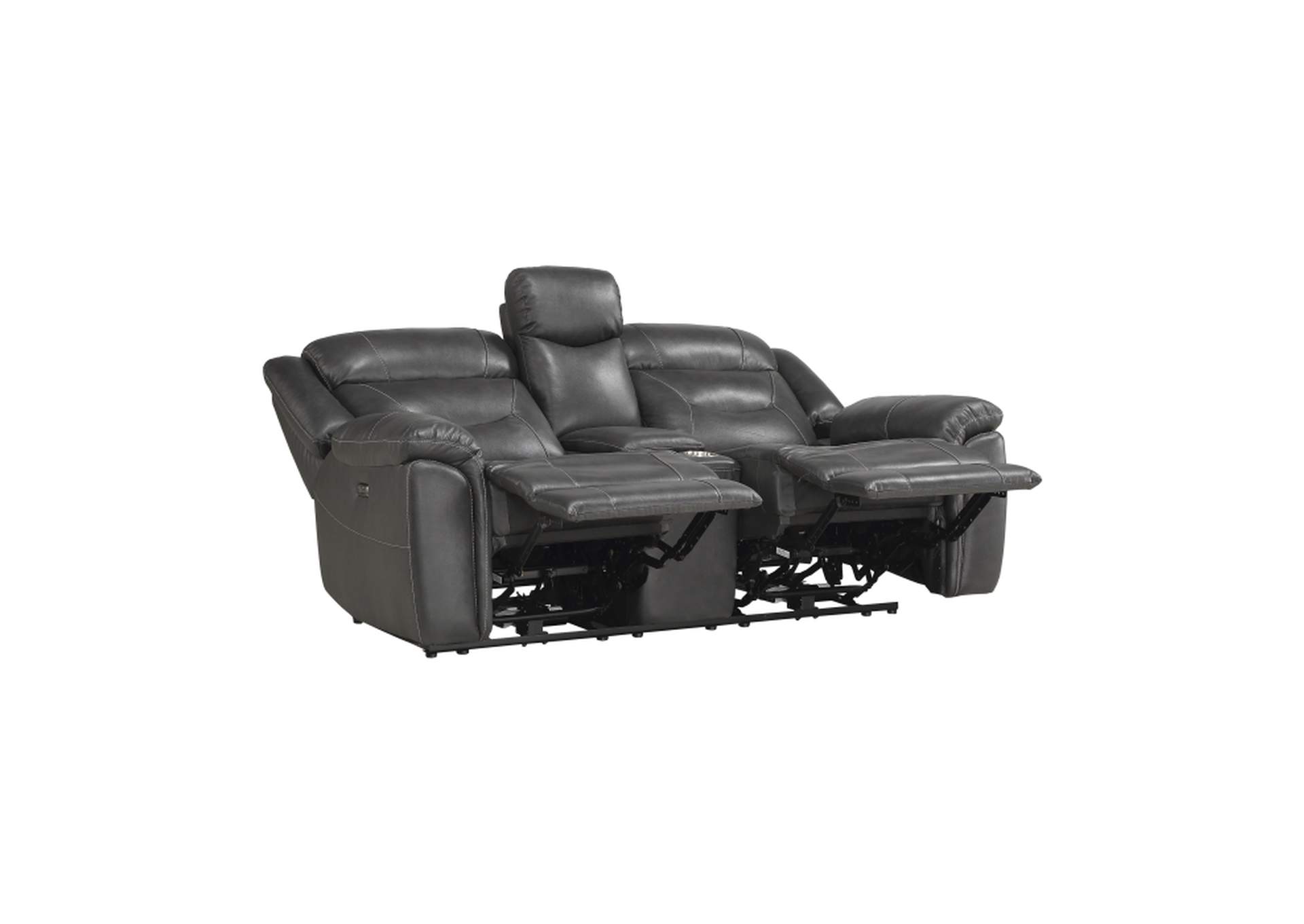 Kennett Power Double Reclining Love Seat with Center Console, Power Headrests and USB Ports image 1
