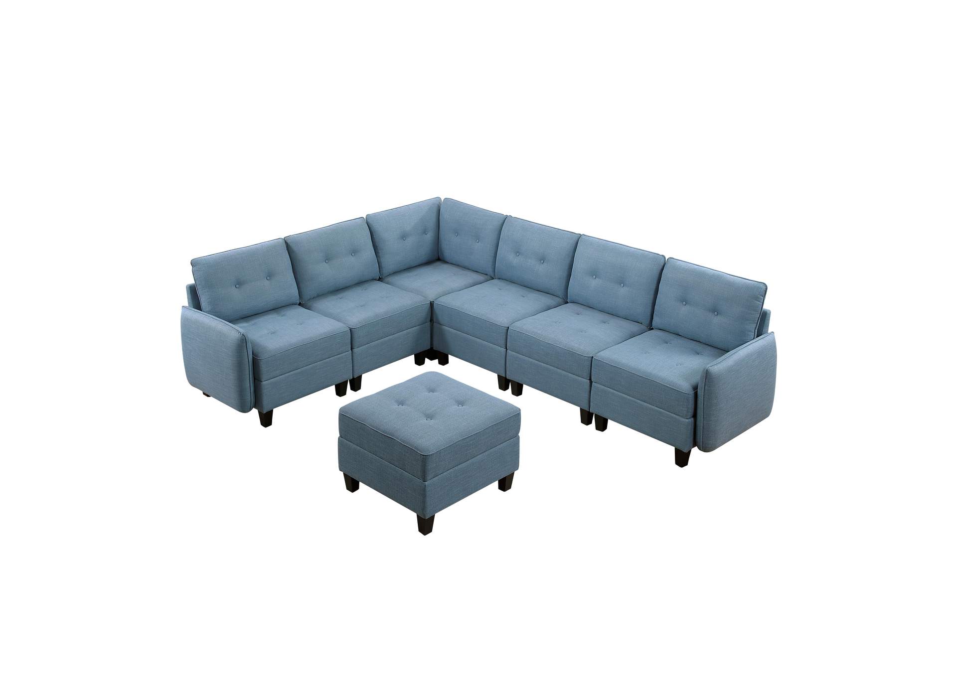 Garren 7-Piece Sectional with Storage and Ottoman image 1