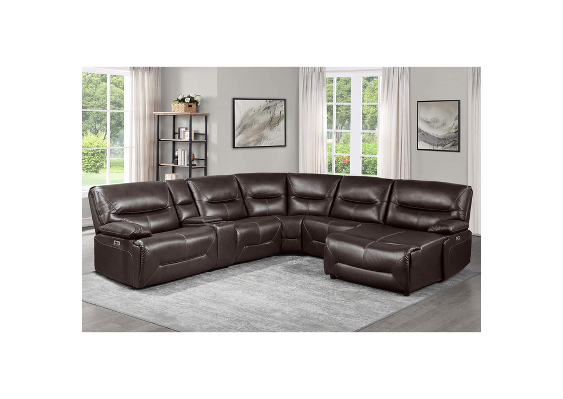 Dyersburg 6-Piece Power Reclining Sectional with Right Chaise image 3