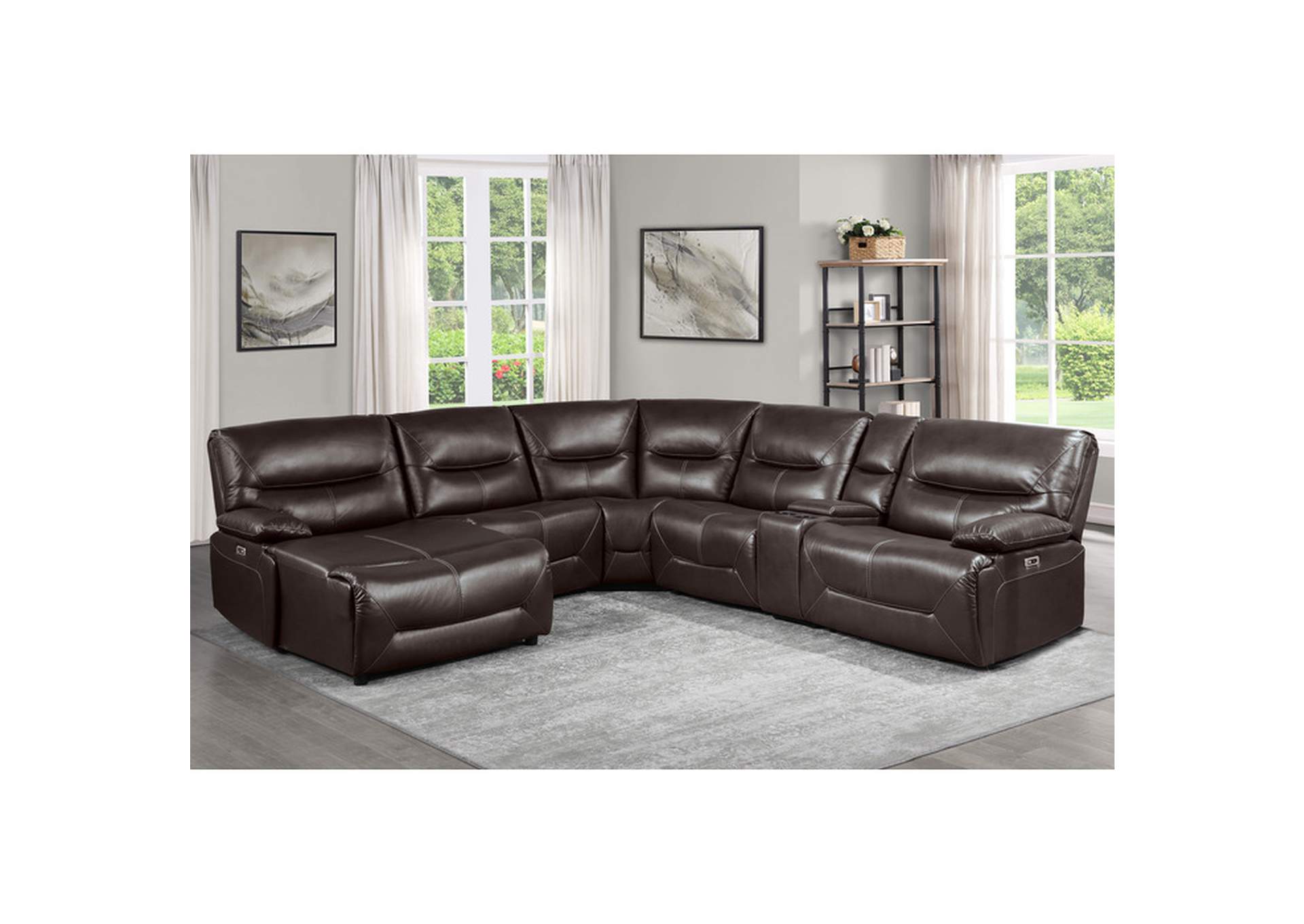 Dyersburg 6-Piece Power Reclining Sectional with Left Chaise image 3