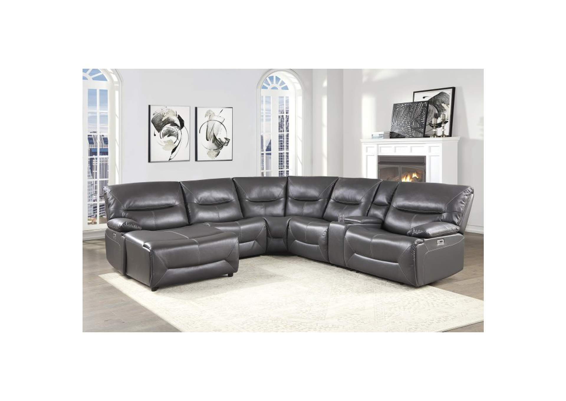Dyersburg 6-Piece Power Reclining Sectional with Left Chaise image 3
