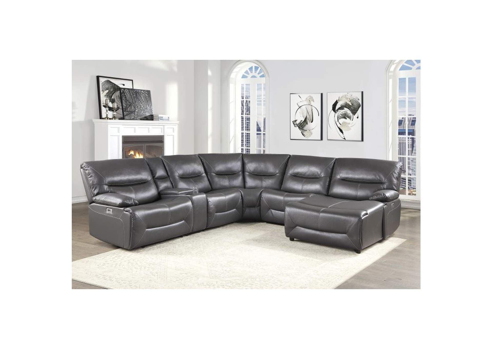 Dyersburg 6-Piece Power Reclining Sectional with Right Chaise image 3