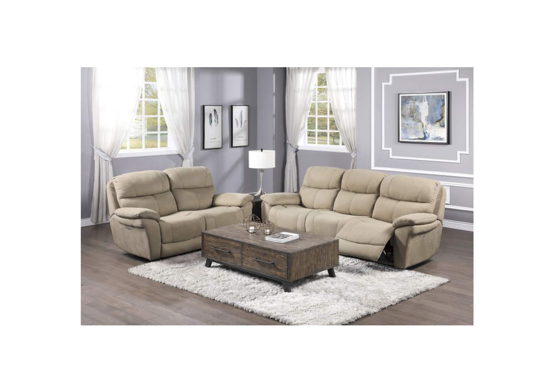 Longvale Power Double Reclining Sofa with Power Headrests image 6