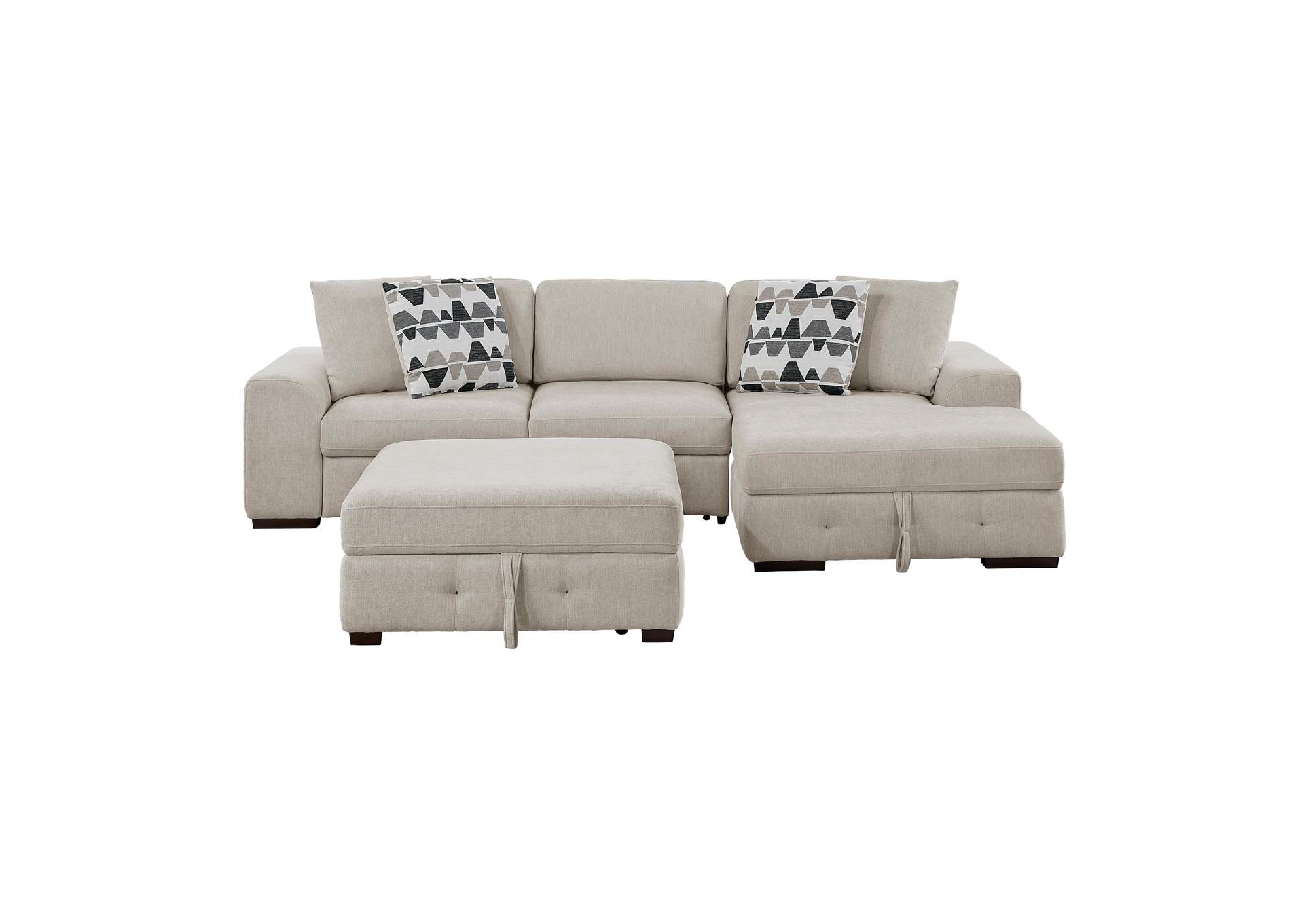 Raife 3-Piece Sectional with Right Chaise and Ottoman image 13