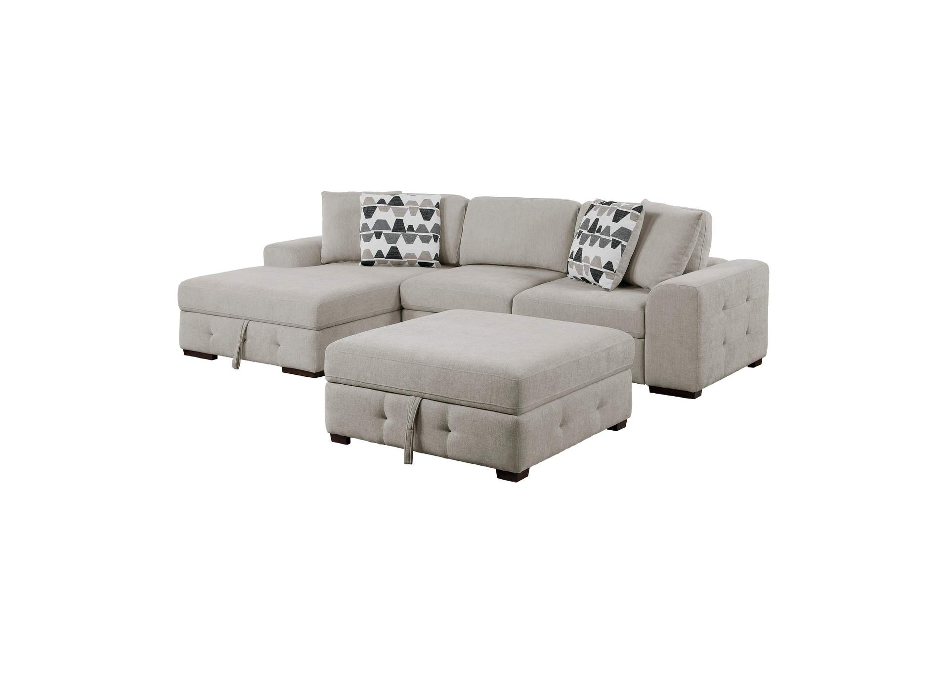 Raife 3-Piece Sectional with Left Chaise and Ottoman image 1