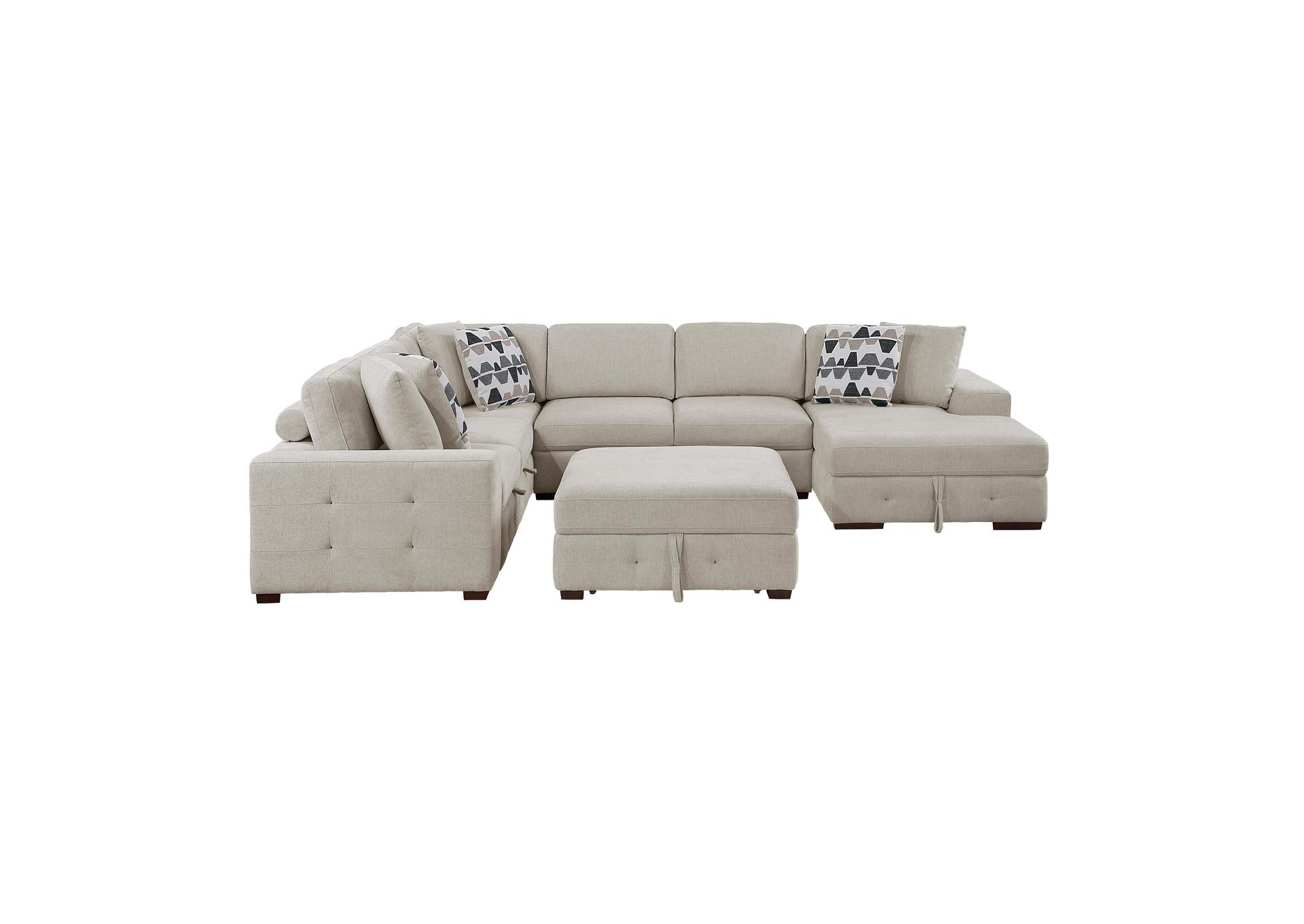 Raife 5-Piece Sectional with Right Chaise and Storage Ottoman image 26