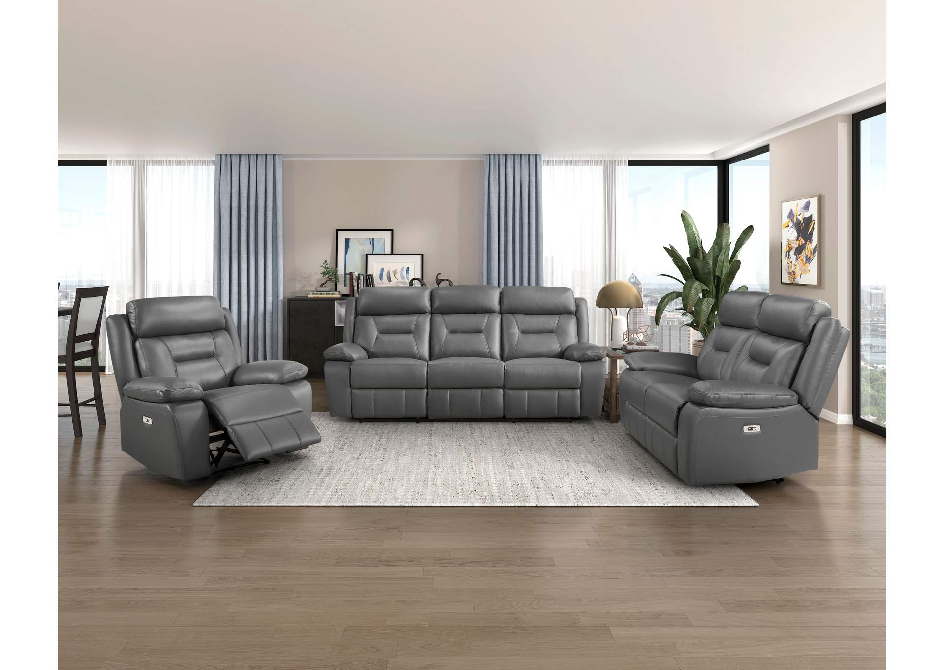 Power Double Reclining Love Seat image 1