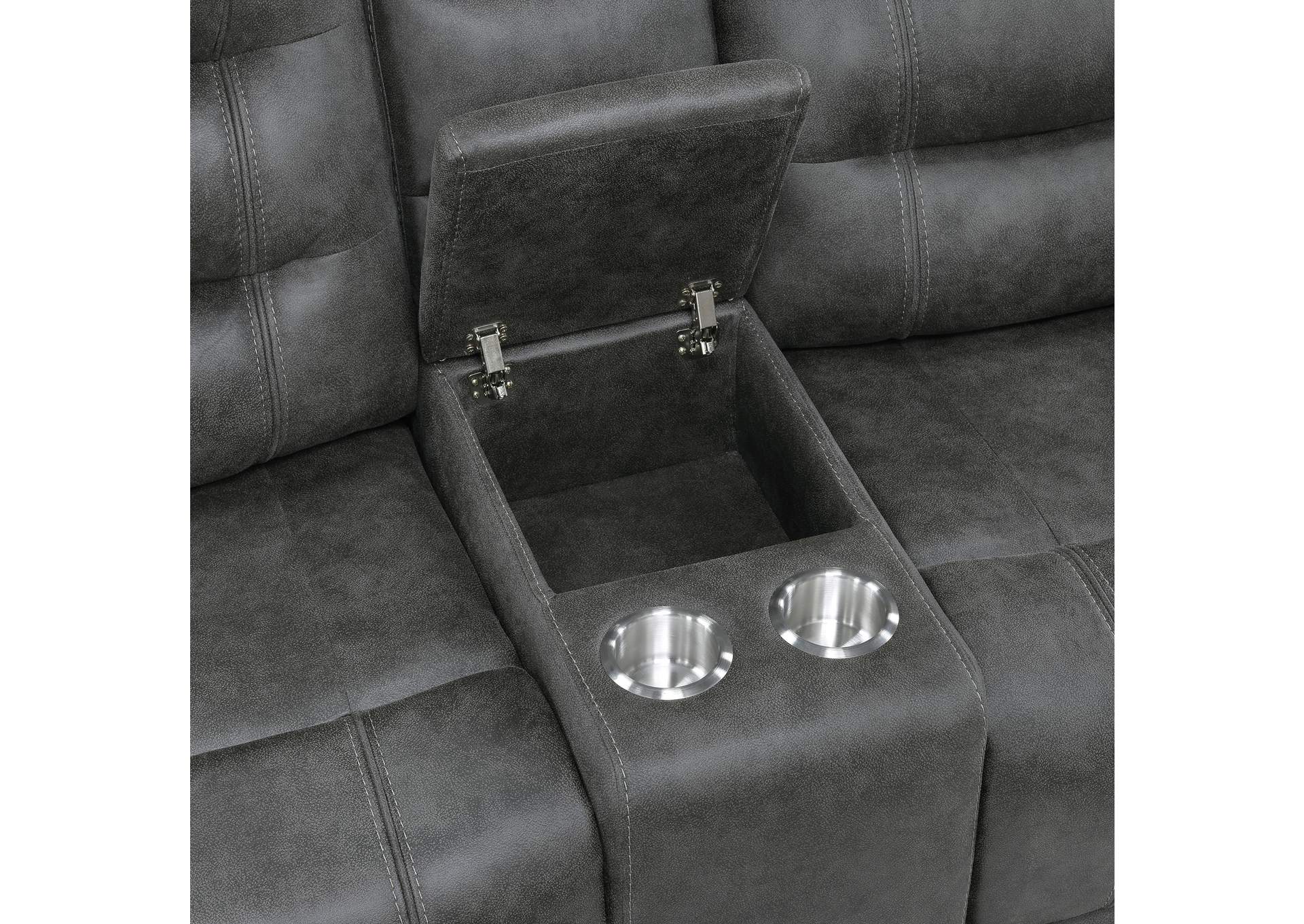 Oberon Double Reclining Love Seat with Center Console image 1