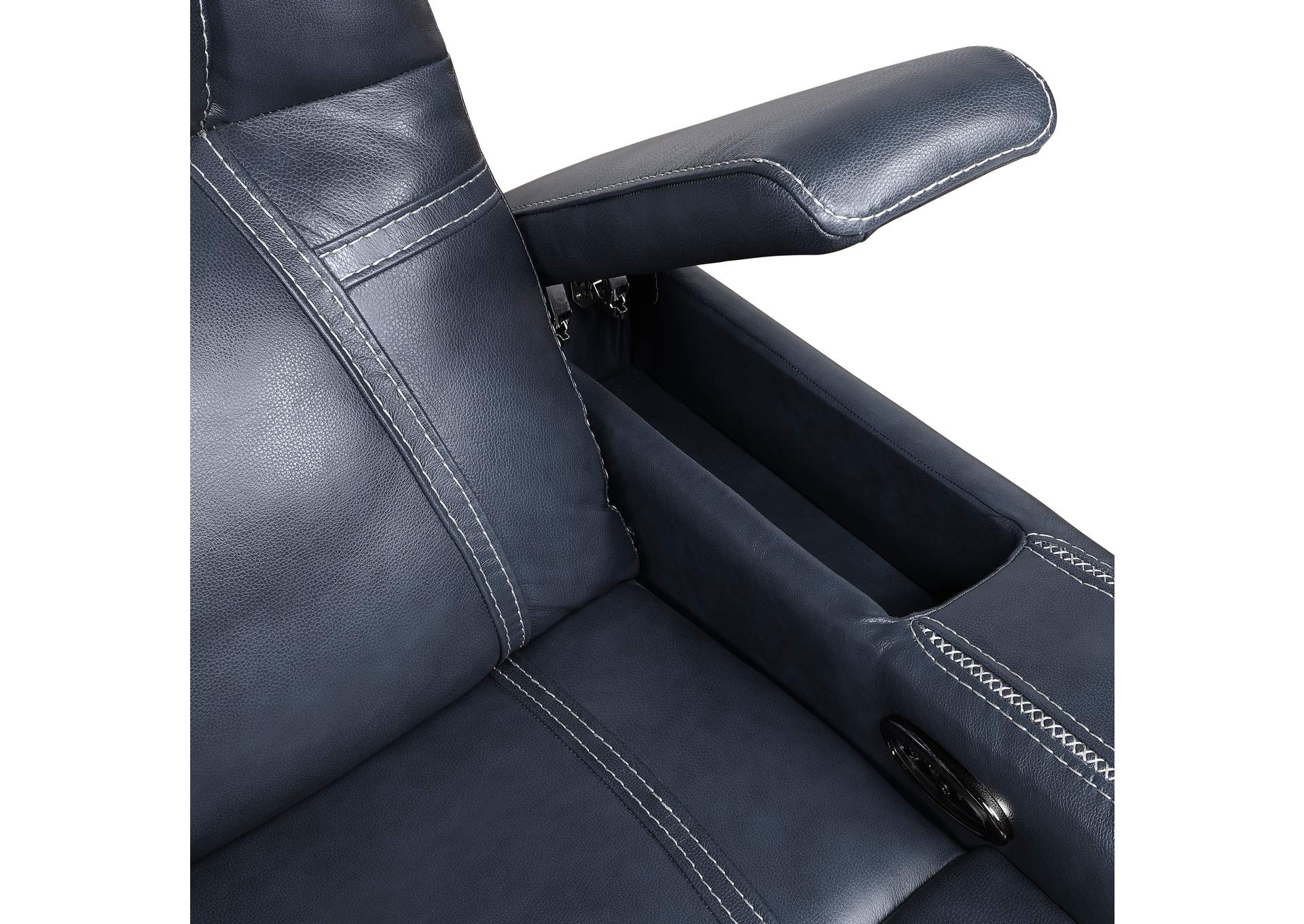Keziah Power Double Reclining Love Seat with Center Console, Power Headrests and Storage Arms image 3