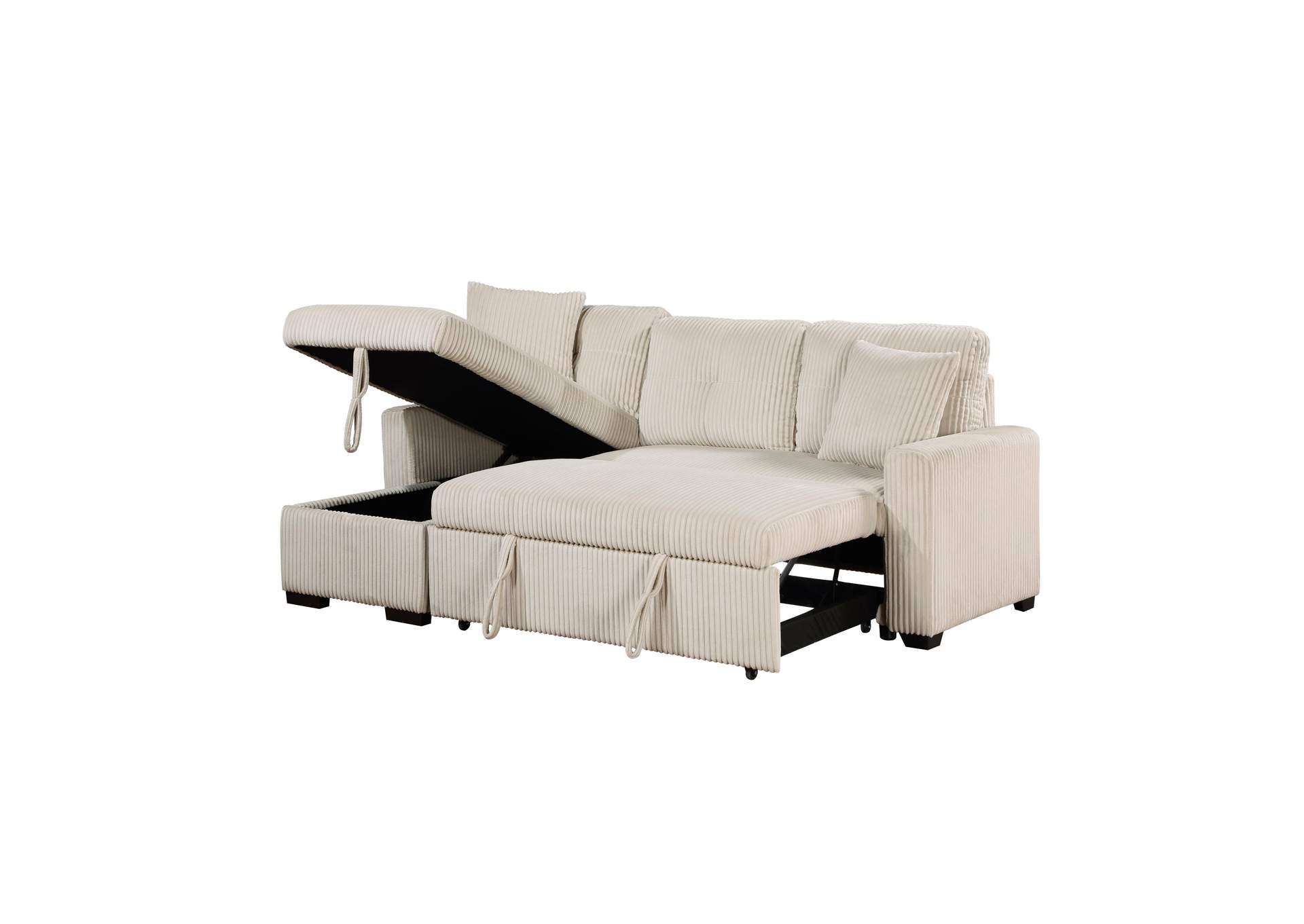 Rhett 3-Piece Reversible Sectional with Pull-out Bed and Hidden Storage image 13