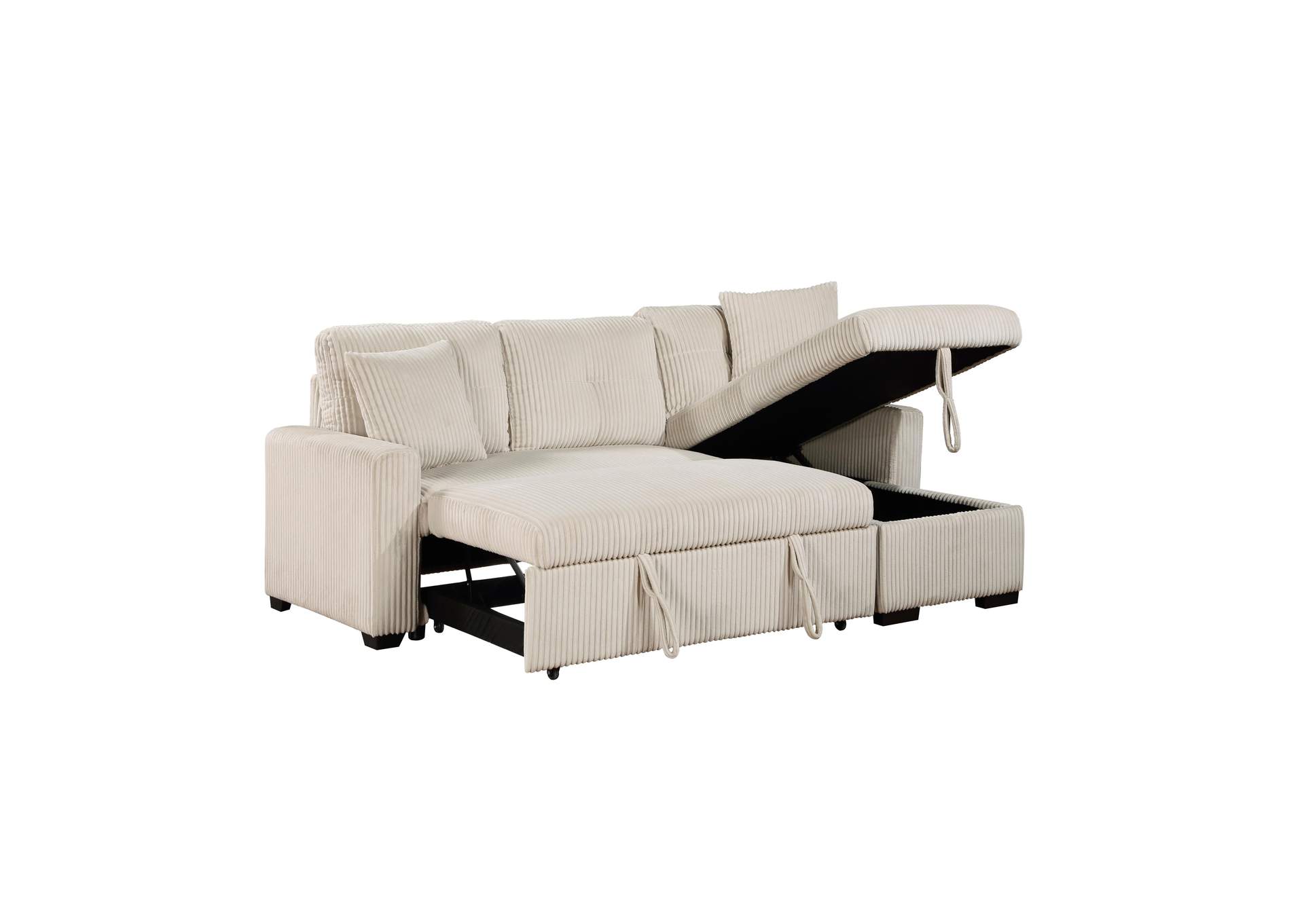 Rhett 3-Piece Reversible Sectional with Pull-out Bed and Hidden Storage image 14