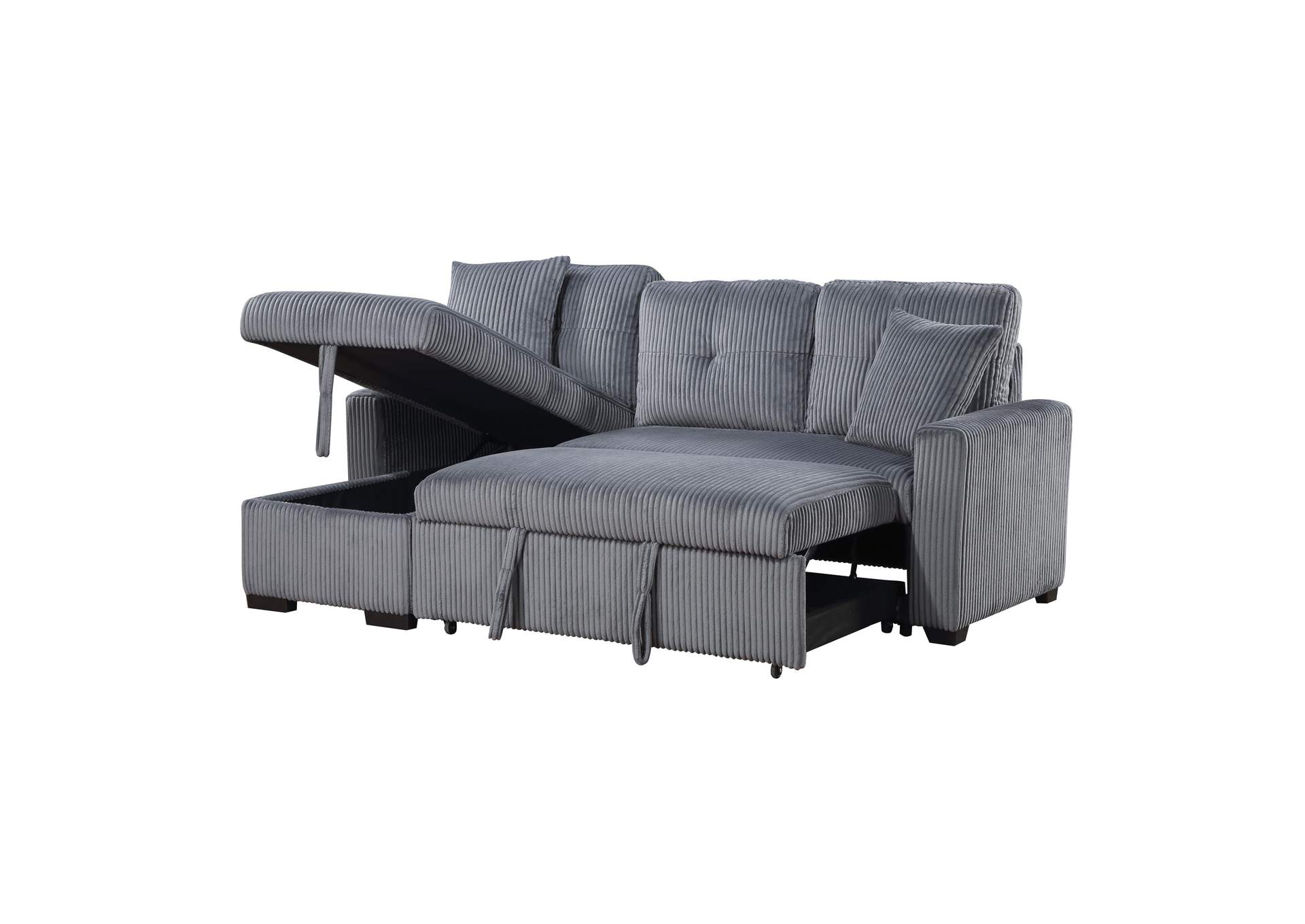 Rhett 3-Piece Reversible Sectional with Pull-out Bed and Hidden Storage image 13