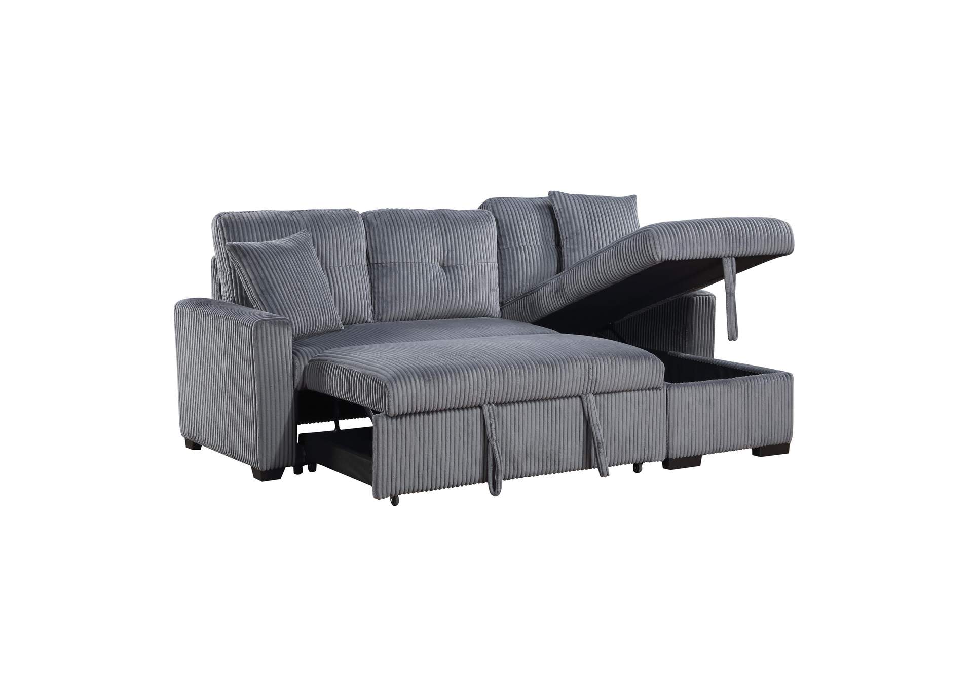 Rhett 3-Piece Reversible Sectional with Pull-out Bed and Hidden Storage image 14
