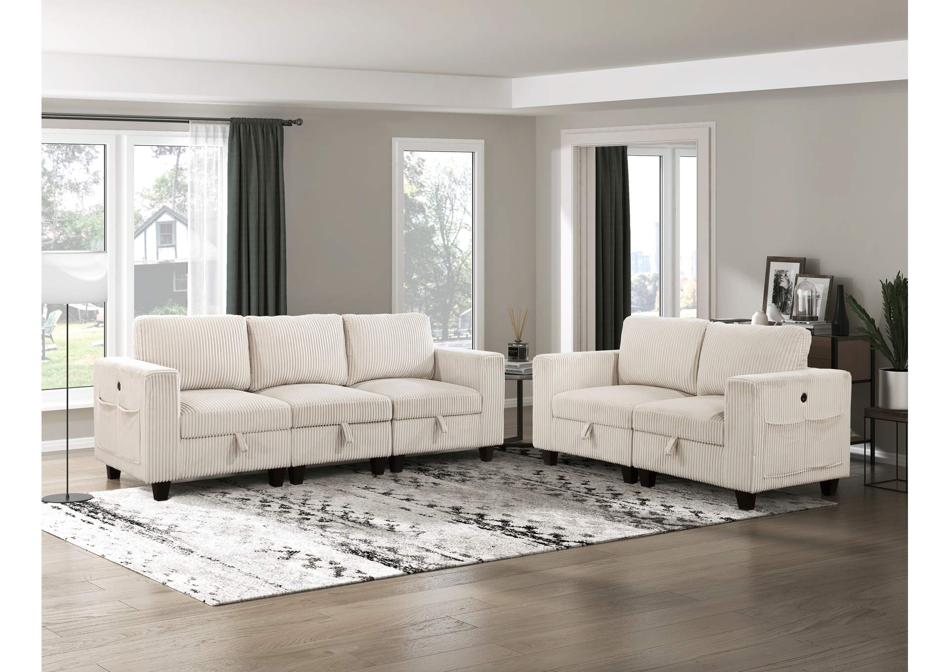 Chair with One Arm, Storage, Storage Pouch and Charging Ports image 5