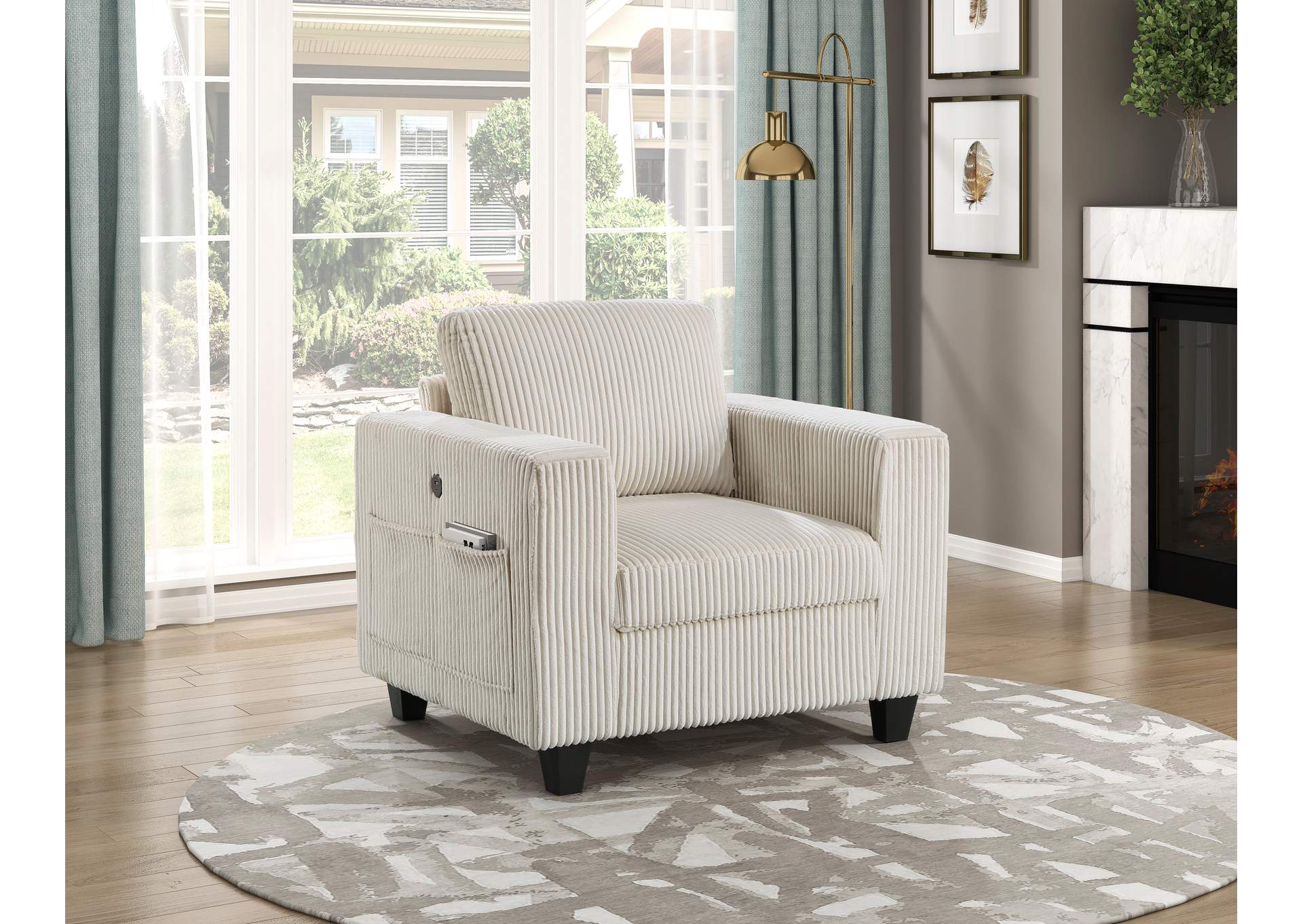 Chair with Storage Pouches and Charging Ports image 4