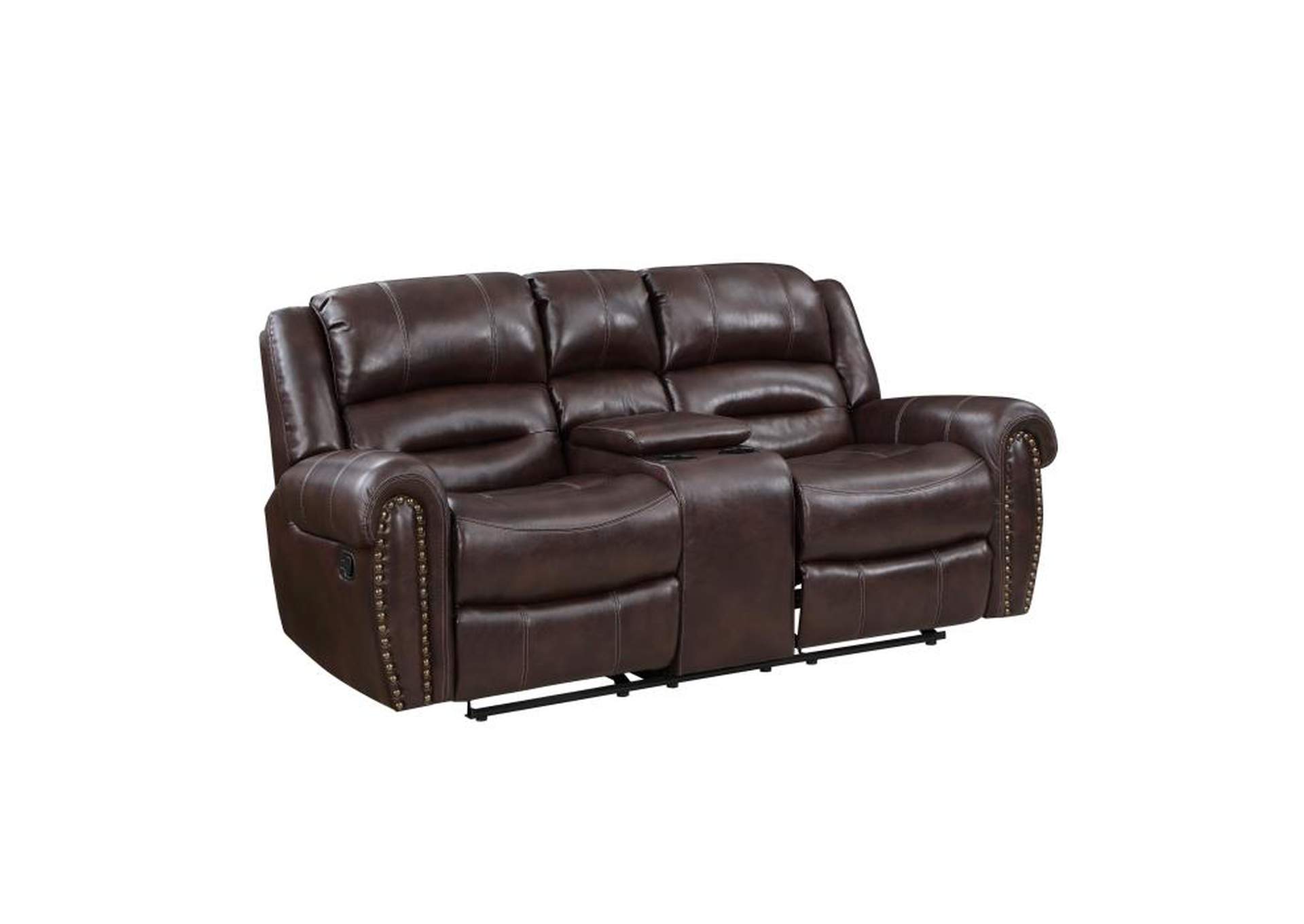 Hill Double Glider Reclining Love Seat With Center Console image 3