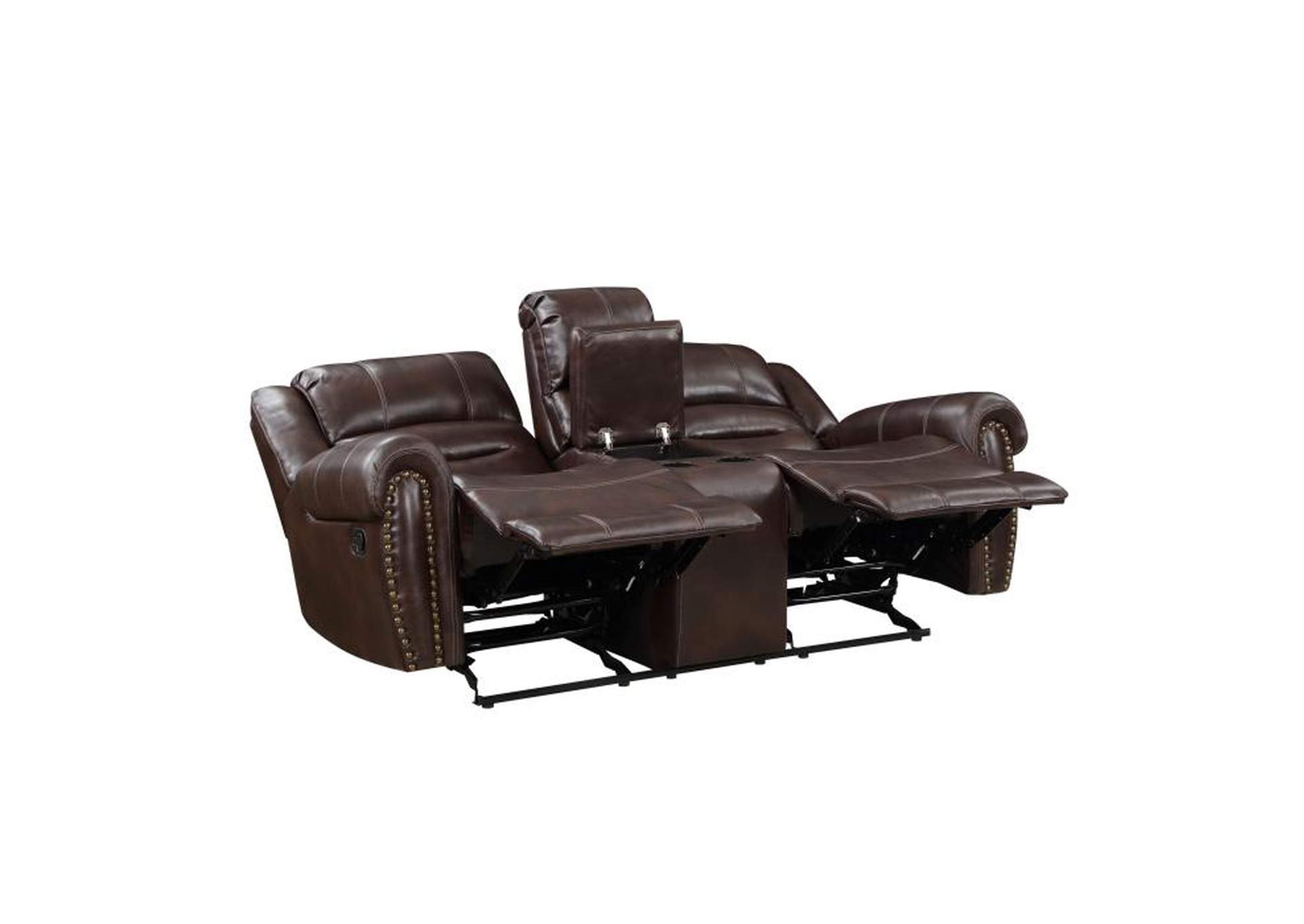 Hill Double Glider Reclining Love Seat With Center Console image 5