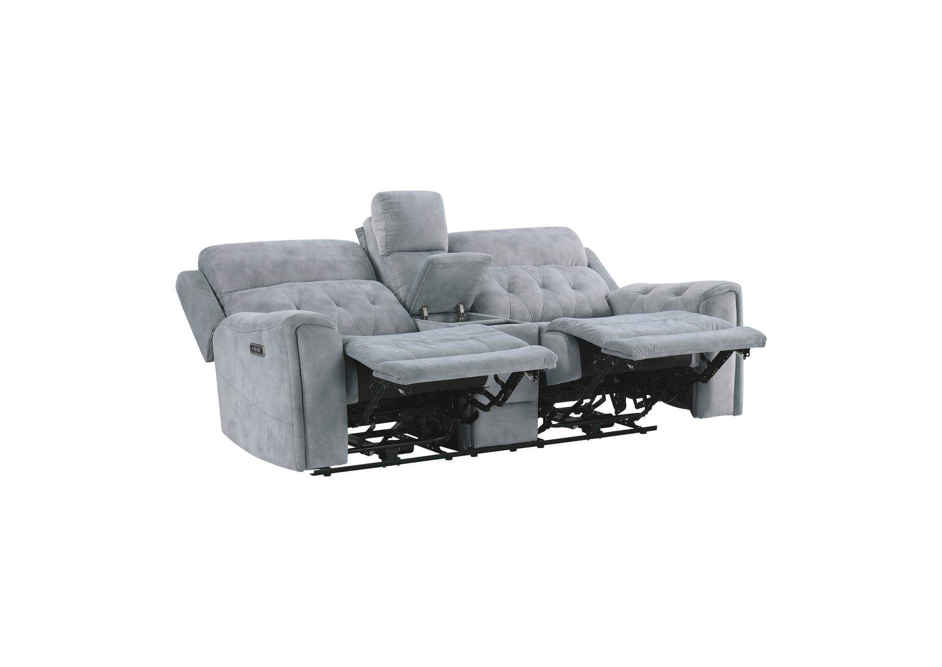 Power Double Reclining Love Seat with Center Console, Power Headrests, Hidden Arms Cup Holders, Charging Ports and Wireless Charger image 6